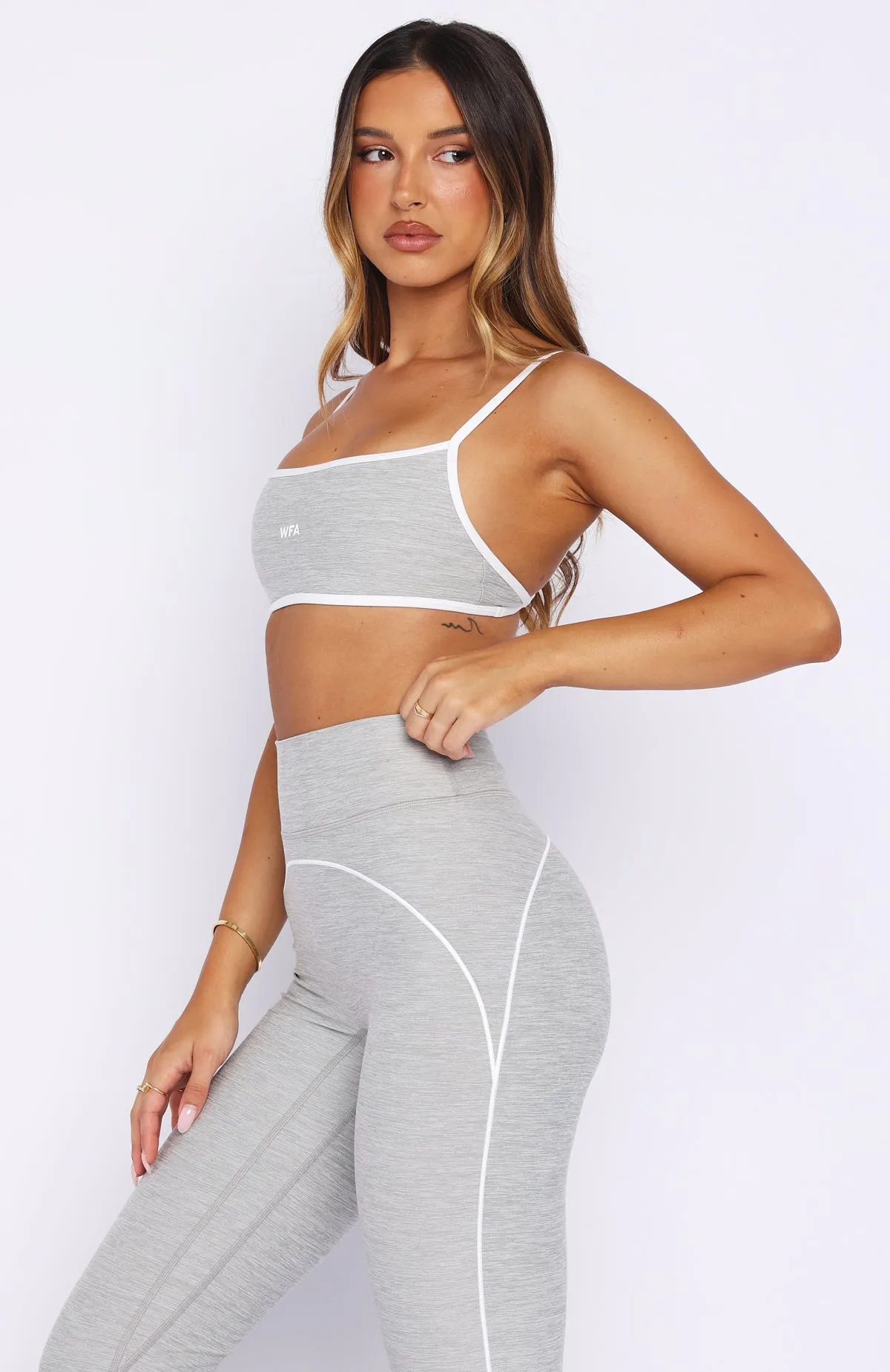 Tenacity Sports Bra Grey Marle sold by White Fox Boutique product image thumbnail 4
