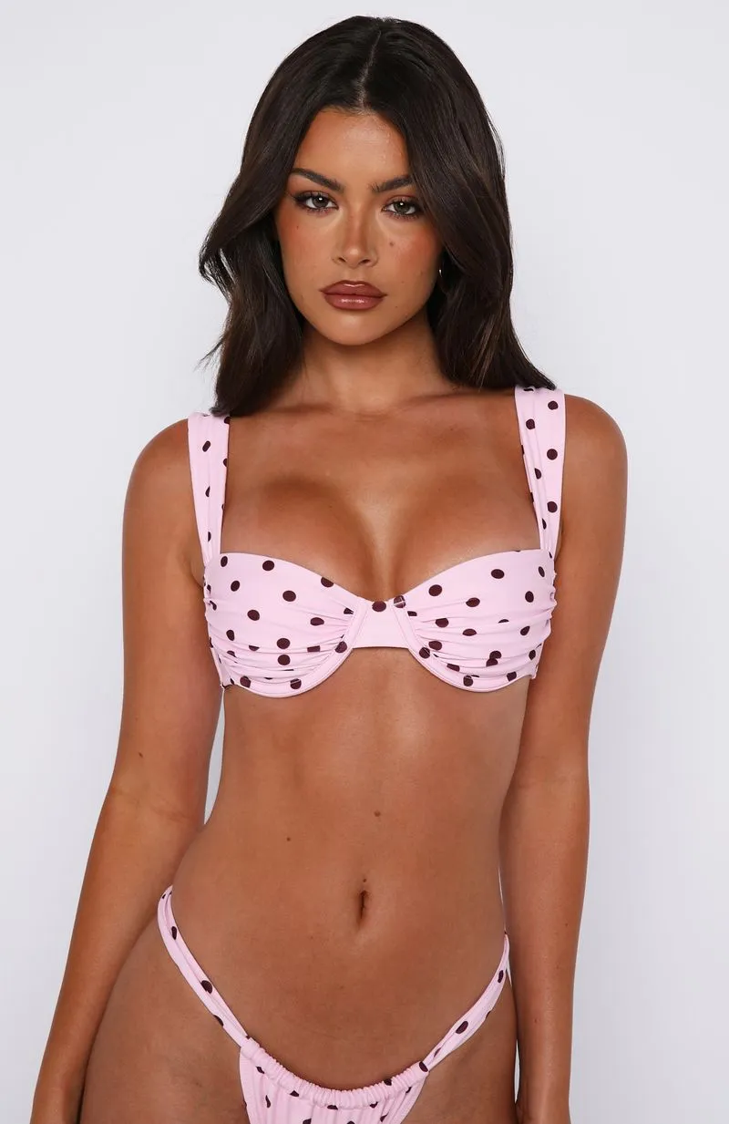 Balia Bikini Top Pink Polka Dot sold by White Fox Boutique product image thumbnail 2