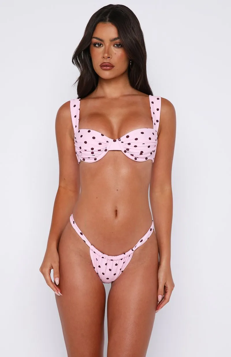 Balia Bikini Top Pink Polka Dot sold by White Fox Boutique product image thumbnail 4
