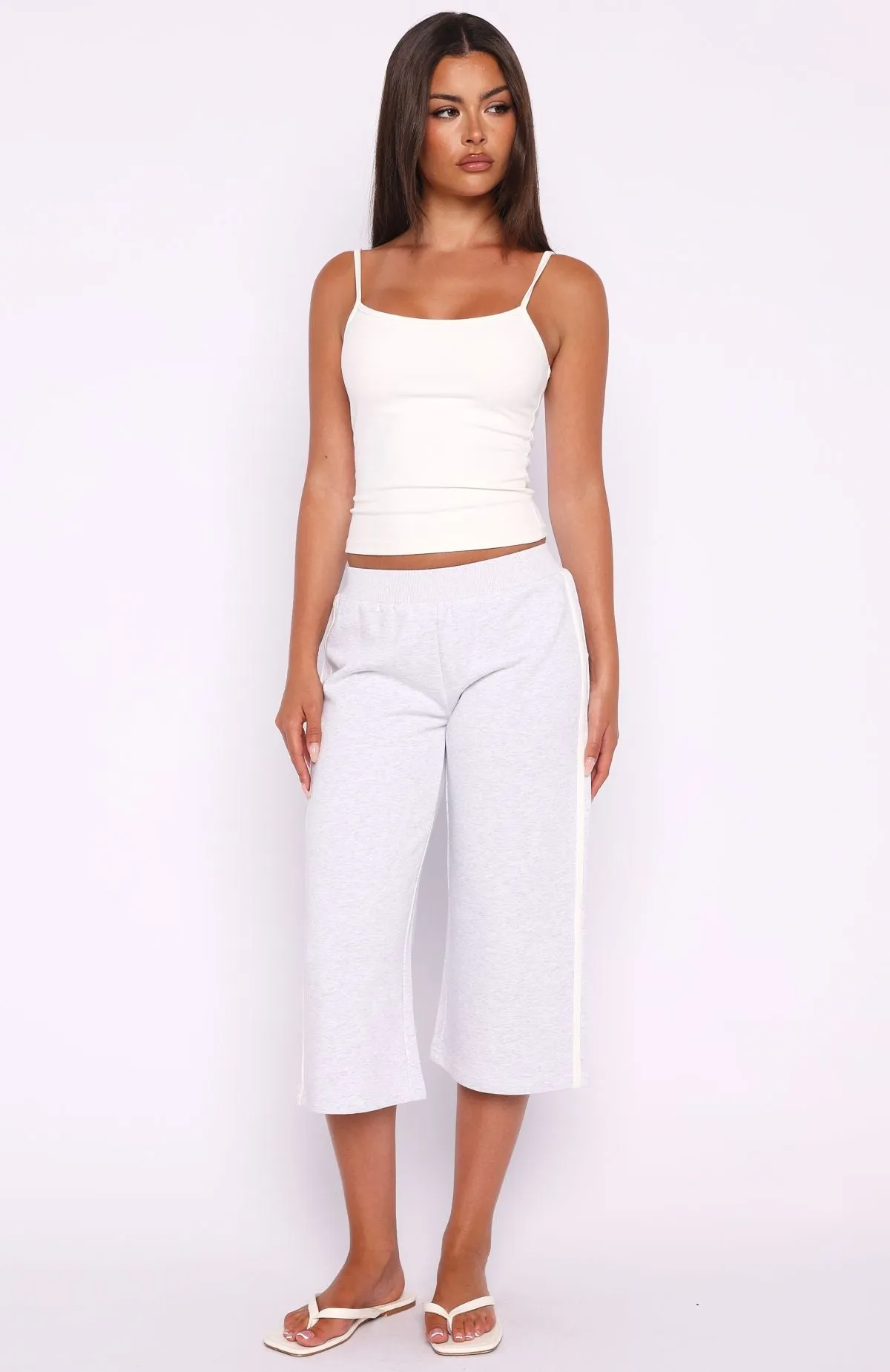 Stuck In A Daze Capri Track Pants Grey Marle sold by White Fox Boutique product image thumbnail 2