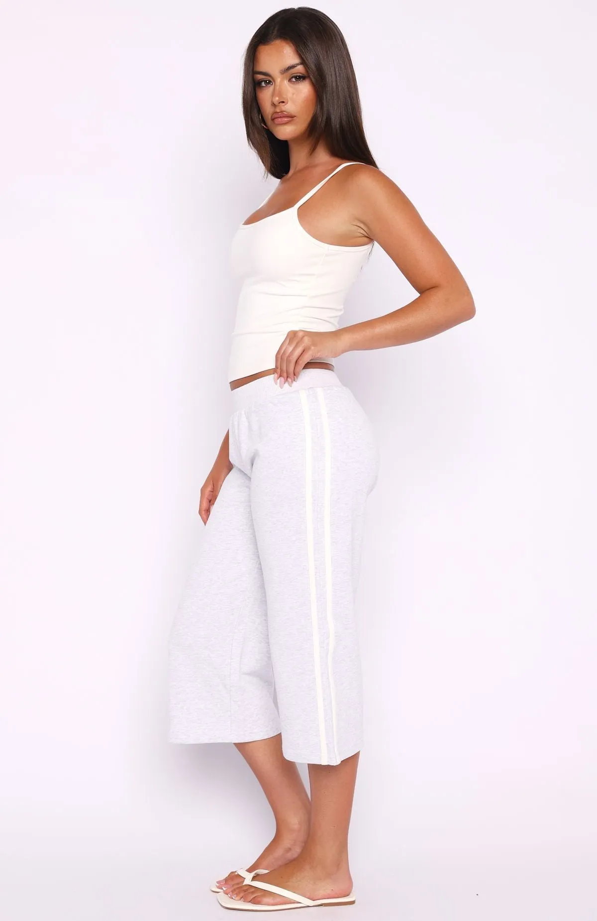 Stuck In A Daze Capri Track Pants Grey Marle sold by White Fox Boutique product image thumbnail 3