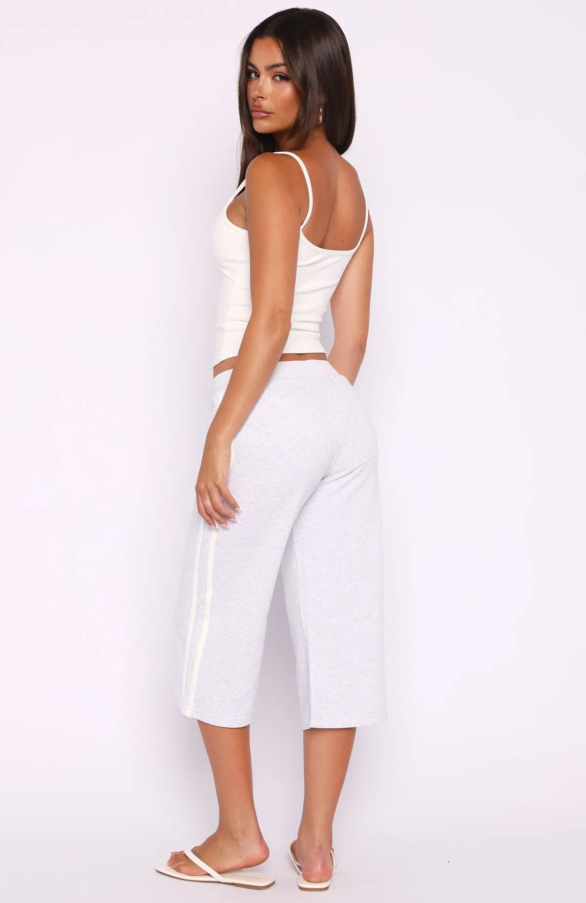 Stuck In A Daze Capri Track Pants Grey Marle sold by White Fox Boutique product image thumbnail 4