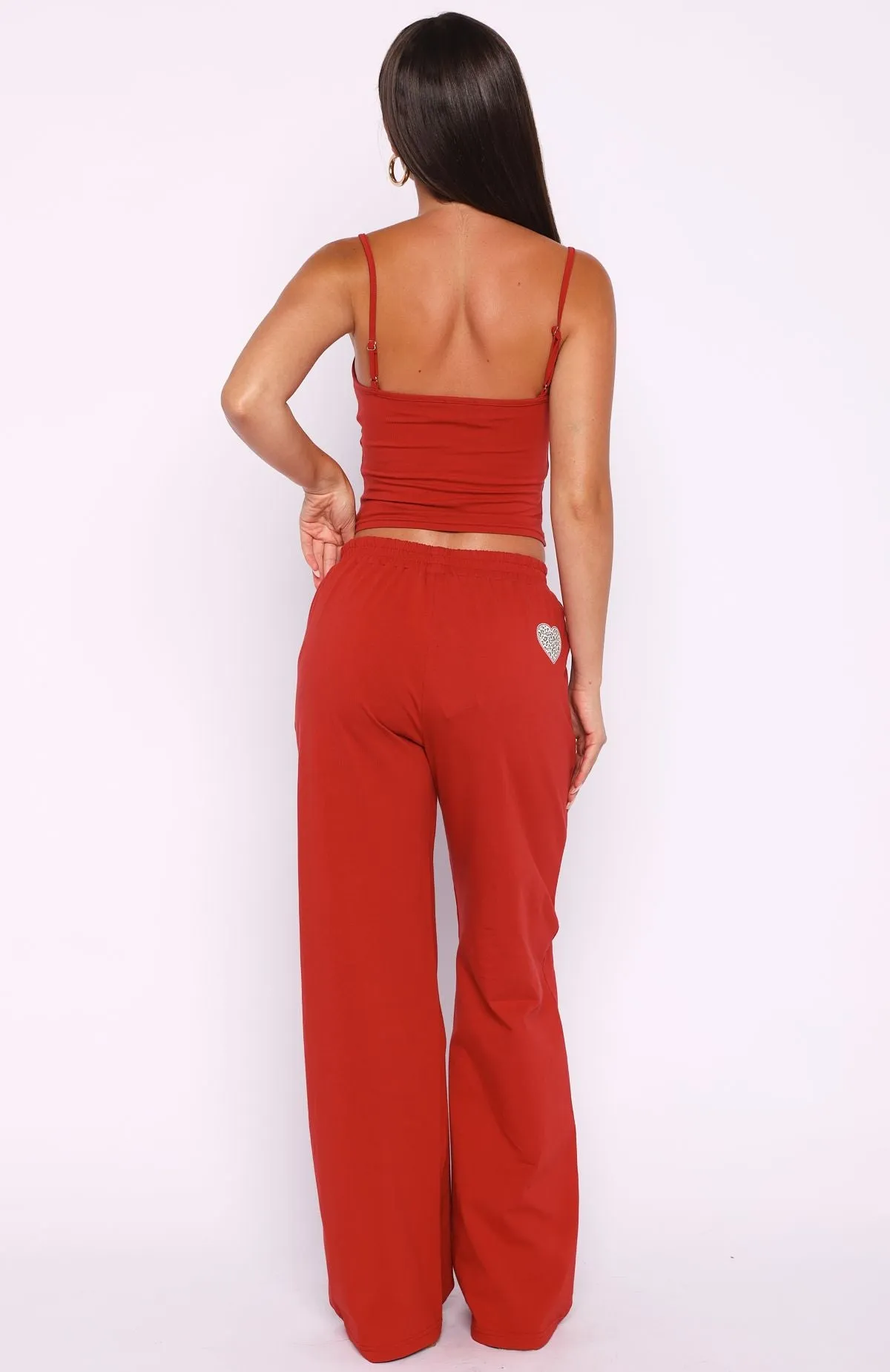 Heart Gone Wild Track Pants Red sold by White Fox Boutique product image thumbnail 4