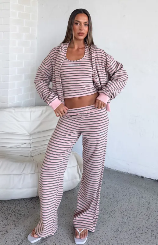 Looking Back Wide Leg Pants Pink Stripe sold by White Fox Boutique