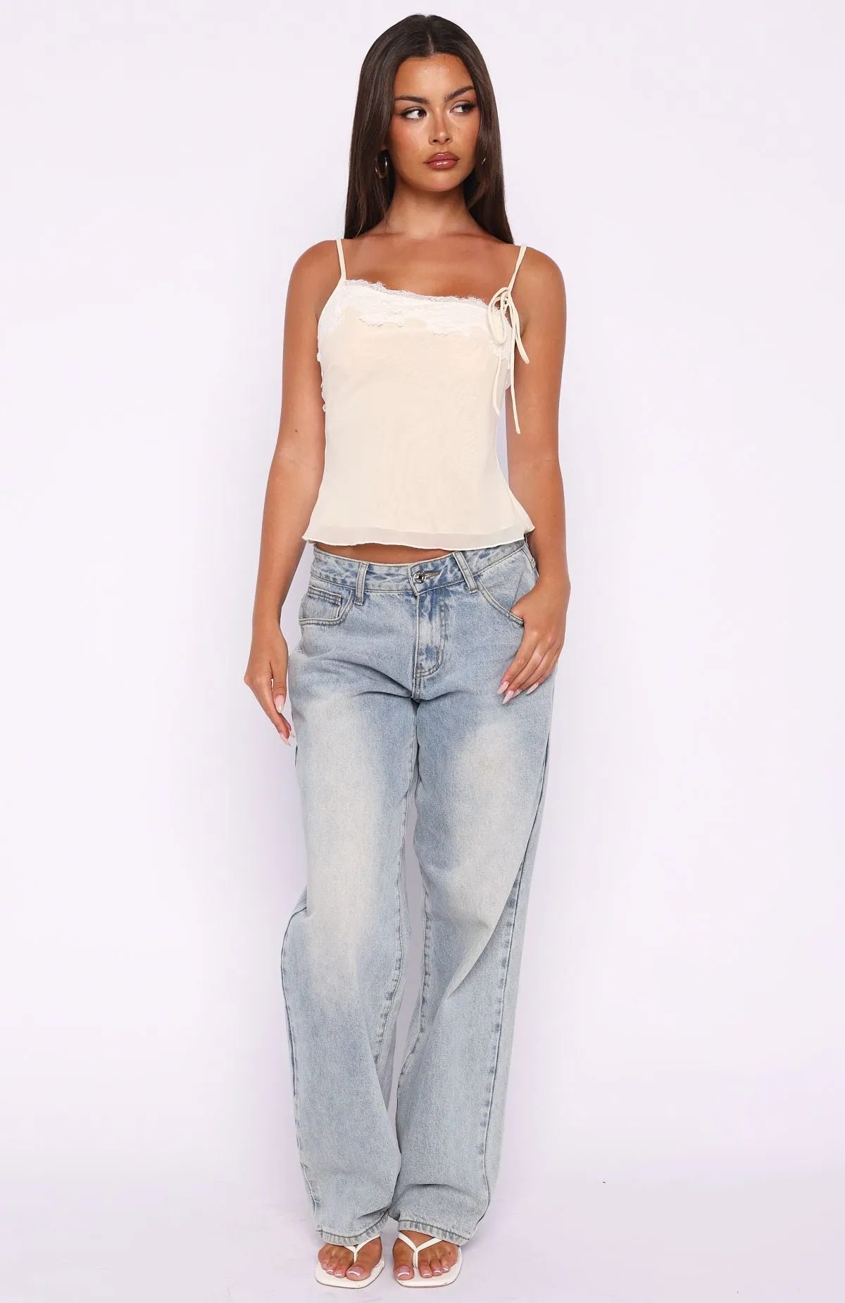 Blissfully Bold Lace Cami Top Cream sold by White Fox Boutique product image thumbnail 5