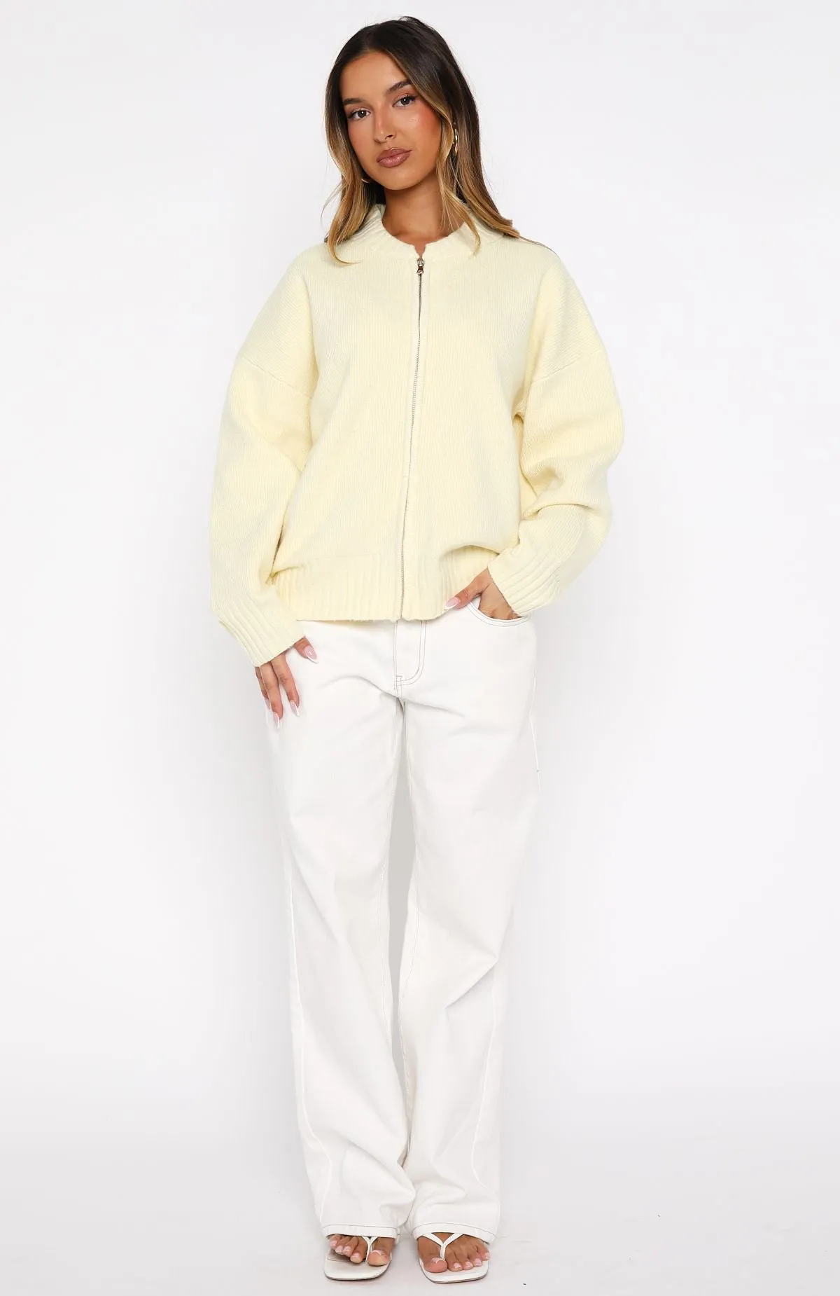 Unbreakable Bond Knit Jacket Lemon sold by White Fox Boutique product image thumbnail 5