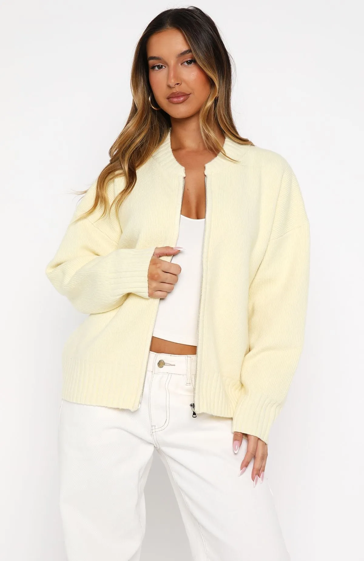 Unbreakable Bond Knit Jacket Lemon sold by White Fox Boutique product image thumbnail 2