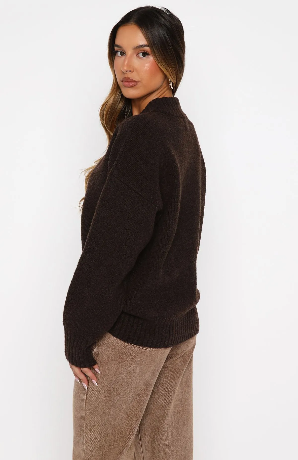 Unbreakable Bond Knit Jacket Chocolate sold by White Fox Boutique product image thumbnail 4