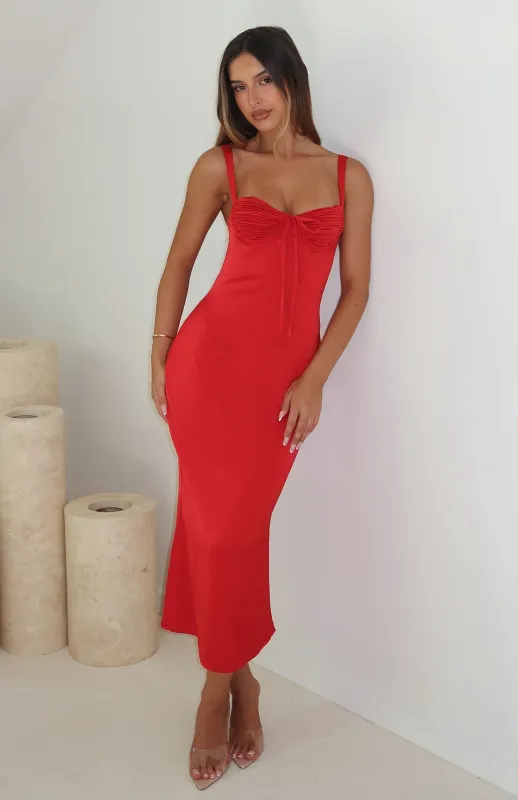 All Yours Midi Dress Red made by White Fox Boutique