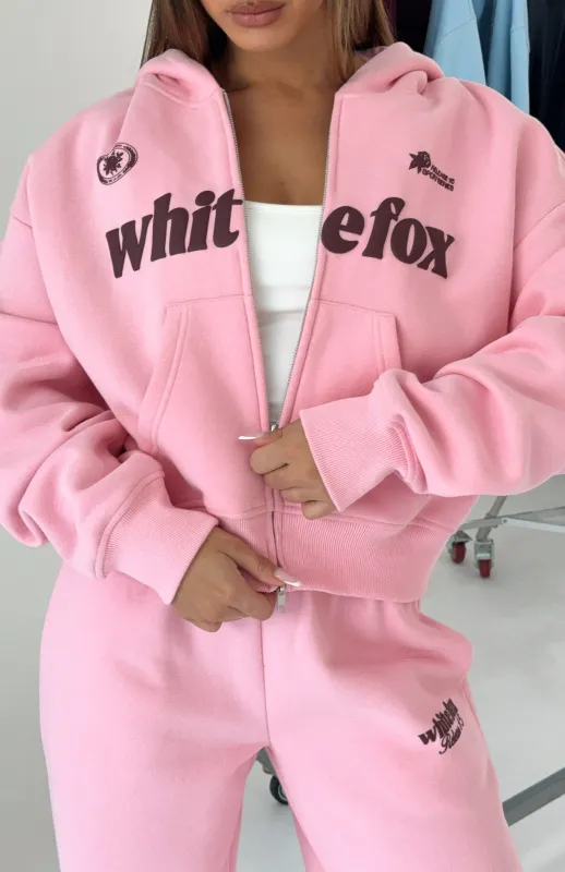 Release 15 Janie Boxy Zip Front Hoodie Pink sold by White Fox Boutique