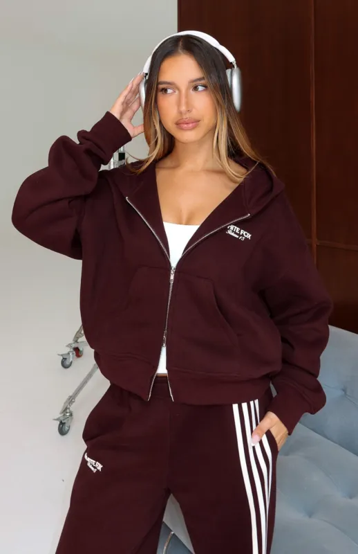 Release 15 Asalia Boxy Zip Front Hoodie Plum made by White Fox Boutique