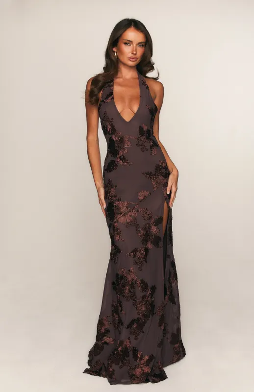 Always Yours Maxi Dress Chocolate sold by White Fox Boutique