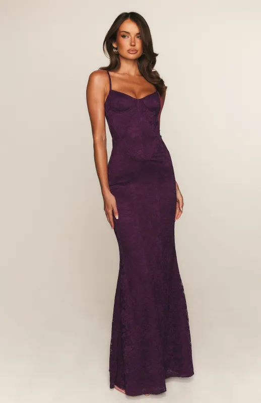 Blossom Belle Maxi Dress Plum sold by White Fox Boutique