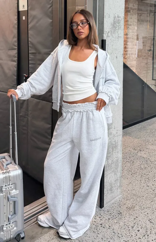 On My Own Terms Wide Leg Sweatpants Grey Marle made by White Fox Boutique