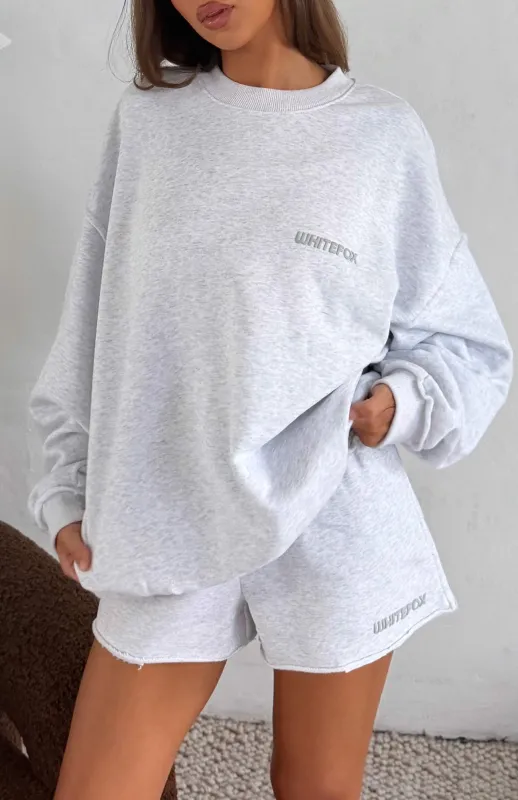 On My Own Terms Oversized Drop Shoulder Sweater Grey Marle sold by White Fox Boutique