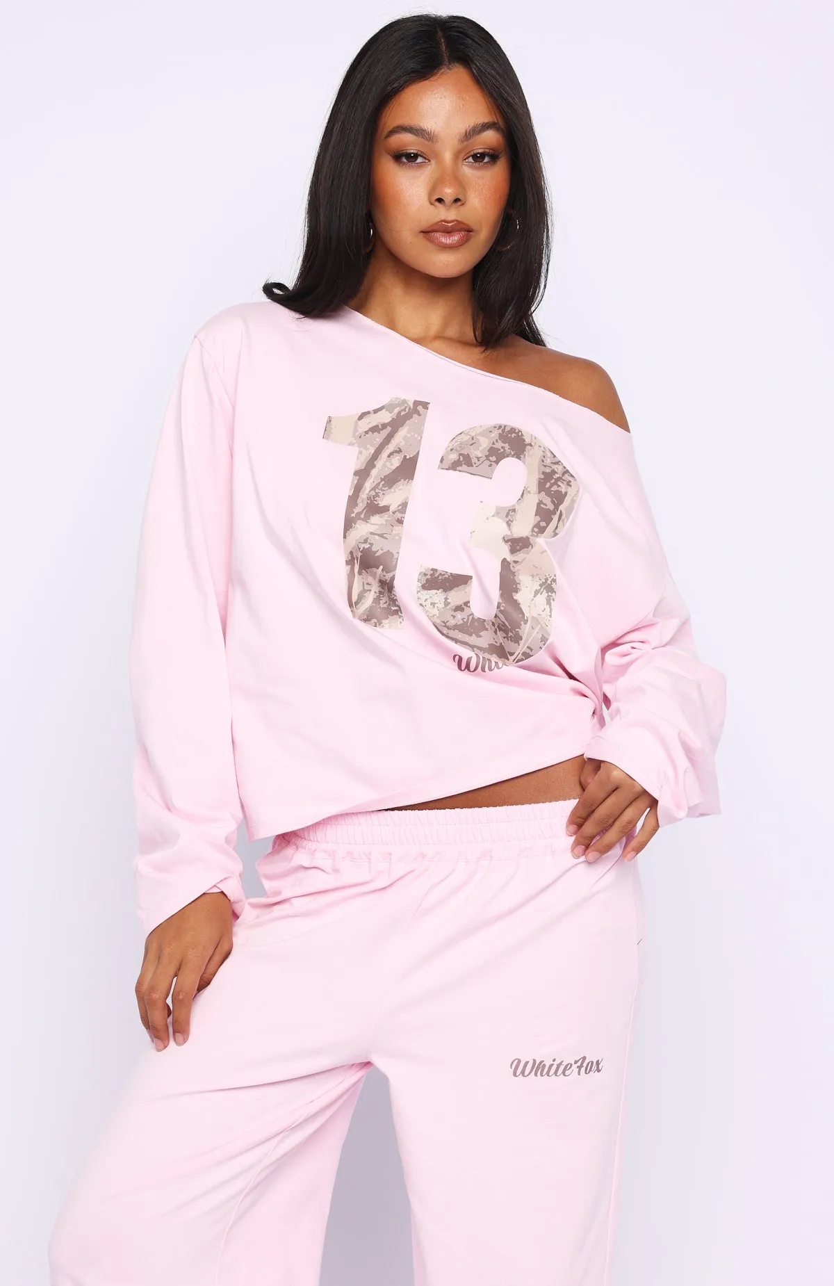 All A Dream Off Shoulder Oversized Long Sleeve Tee Pink sold by White Fox Boutique product image thumbnail 2