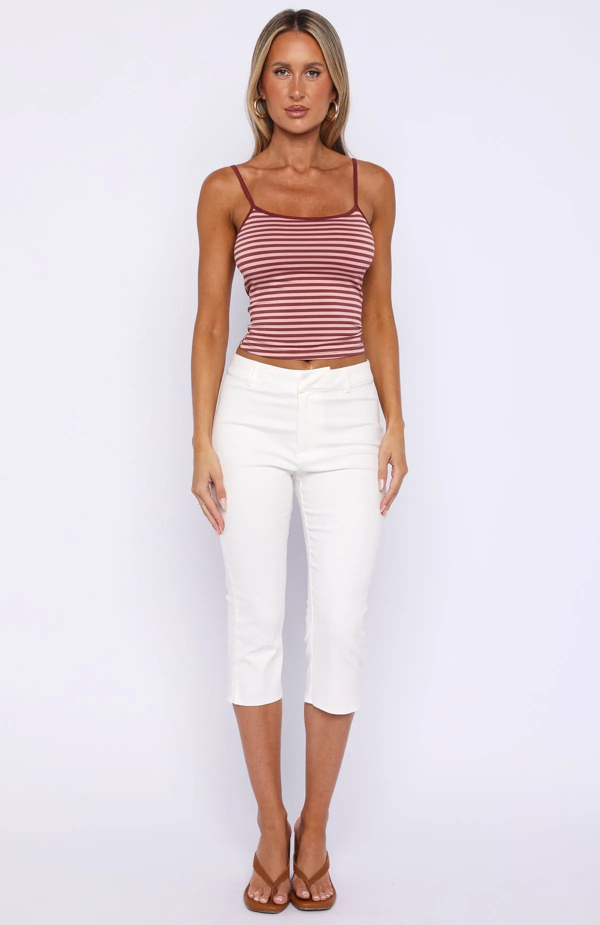 Just Let It Go Singlet Pink Stripe sold by White Fox Boutique product image thumbnail 5