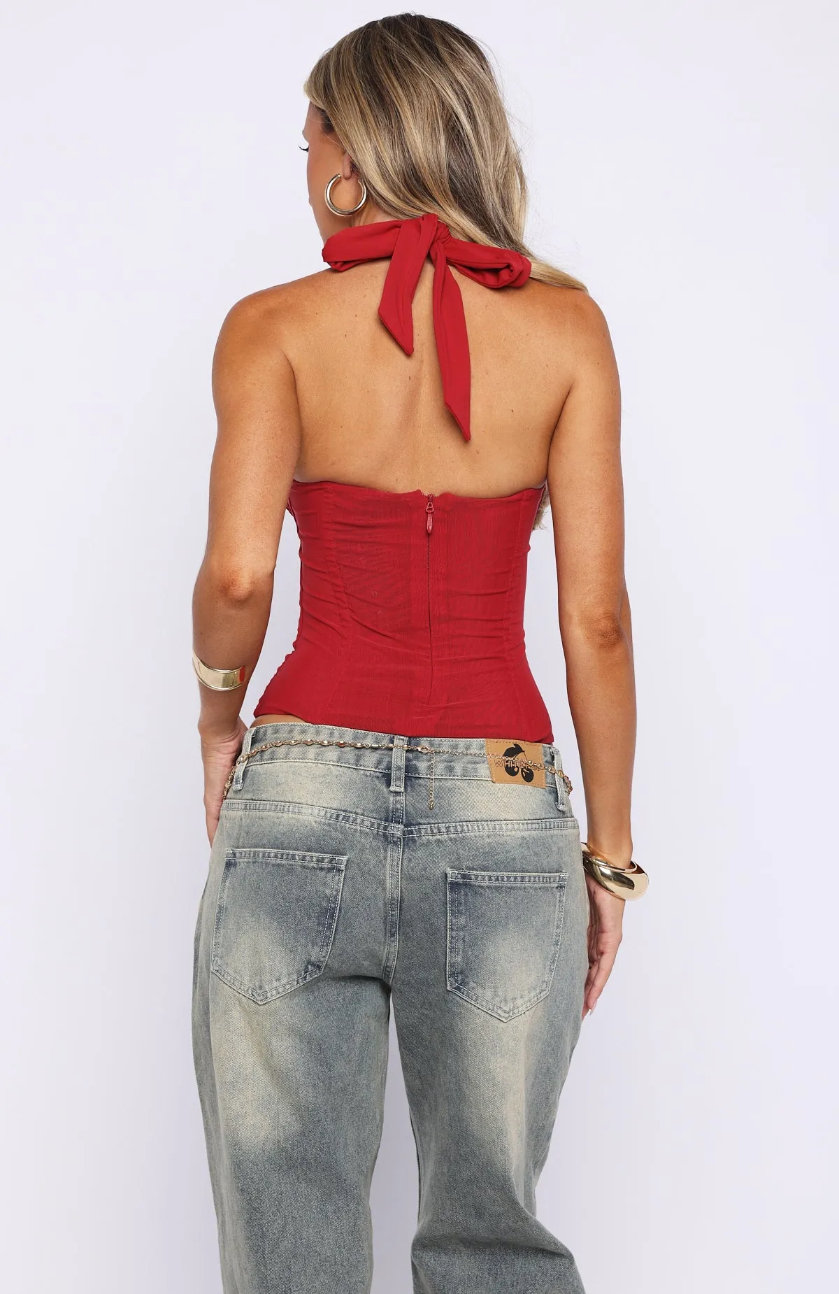 Hot Girl Halter Bustier Red sold by White Fox Boutique product image thumbnail 4
