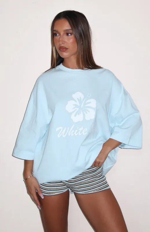 Own Your Glow Oversized Tee Blue made by White Fox Boutique