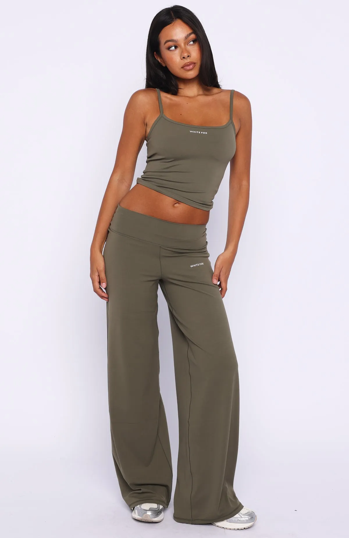 Core Strengths Wide Leg Pants Khaki sold by White Fox Boutique product image thumbnail 2