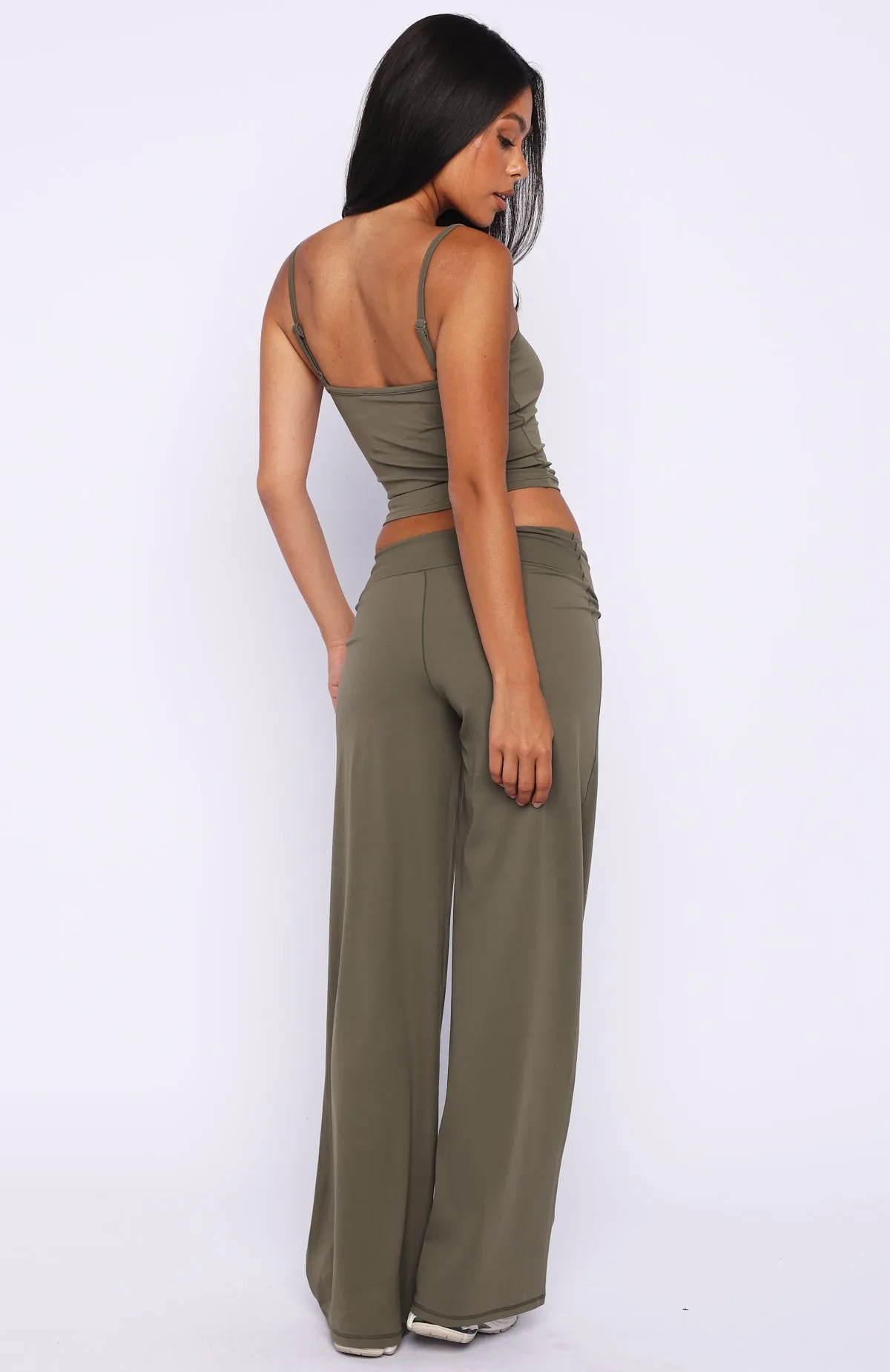 Core Strengths Wide Leg Pants Khaki sold by White Fox Boutique product image thumbnail 4
