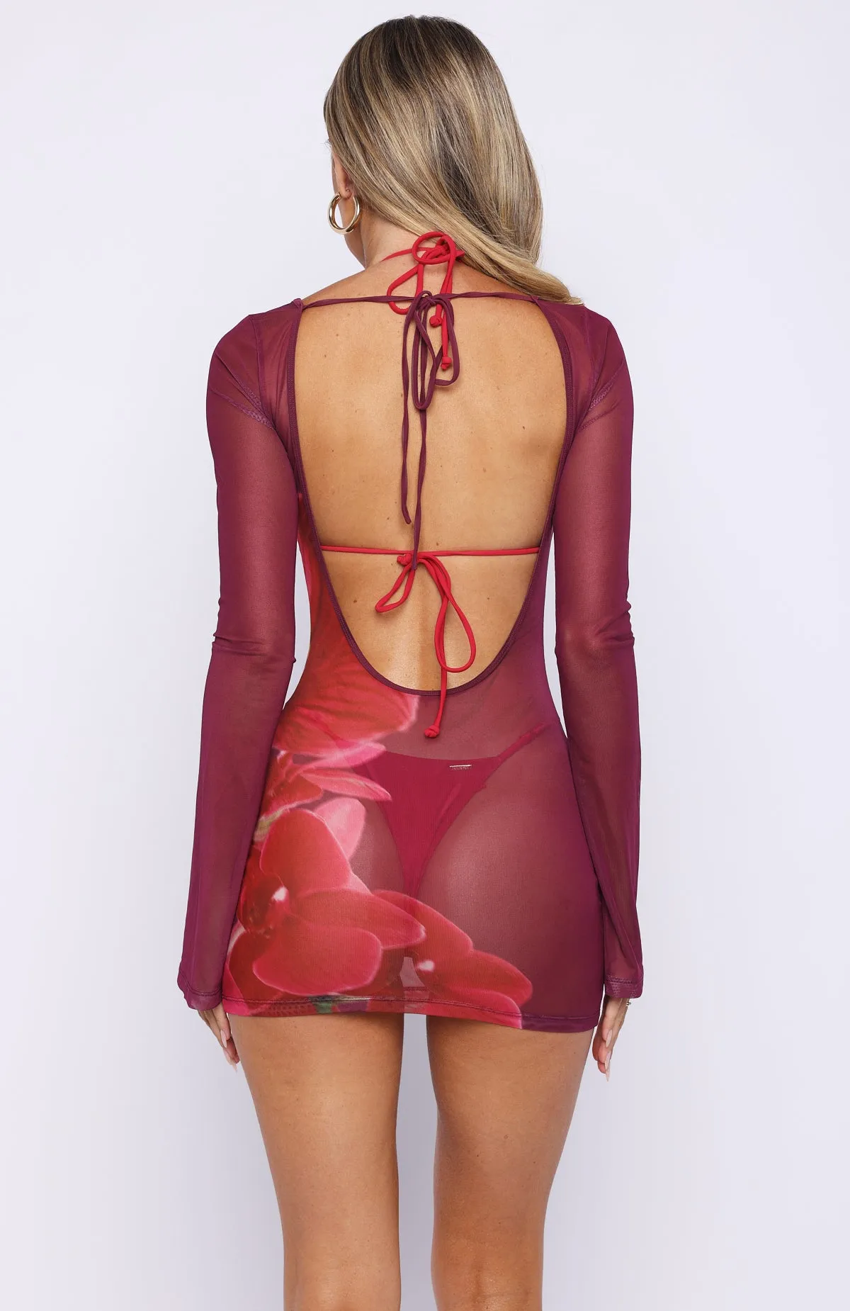 Ibiza Sands Long Sleeve Mini Dress Paradise Bloom sold by White Fox Boutique product image thumbnail 5