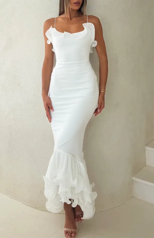 Dancing Petals Maxi Dress Off White made by White Fox Boutique