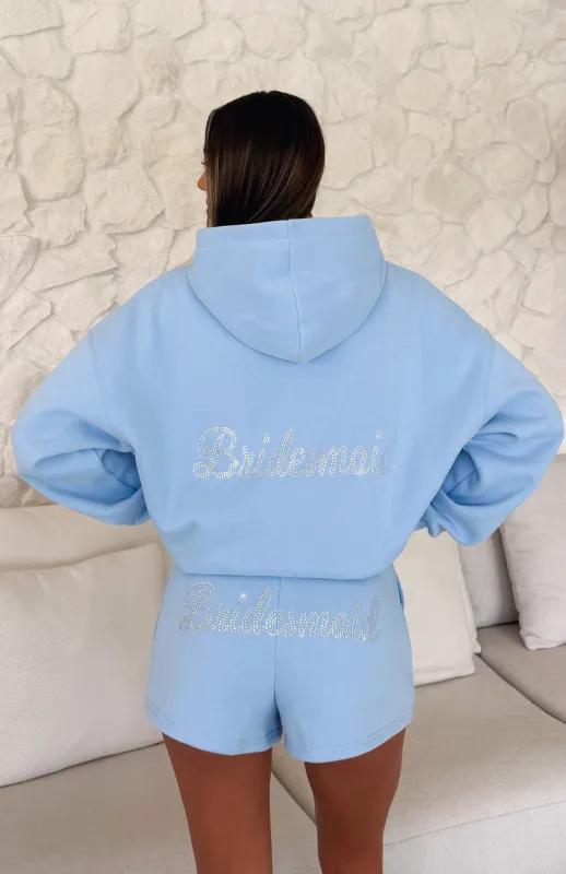 Bridal Party Oversized Hoodie Light Blue made by White Fox Boutique
