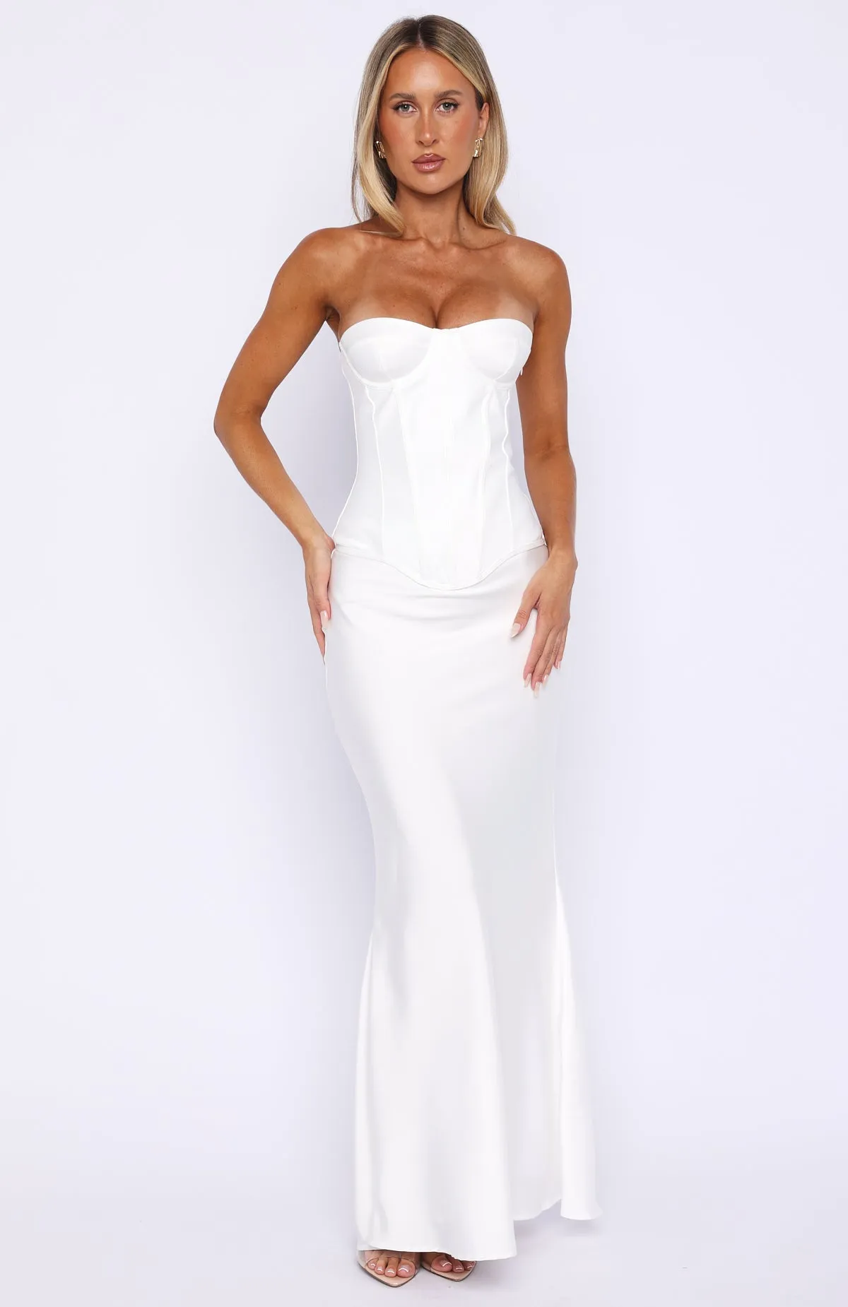 Golden Mile Strapless Bustier Off White sold by White Fox Boutique product image thumbnail 5