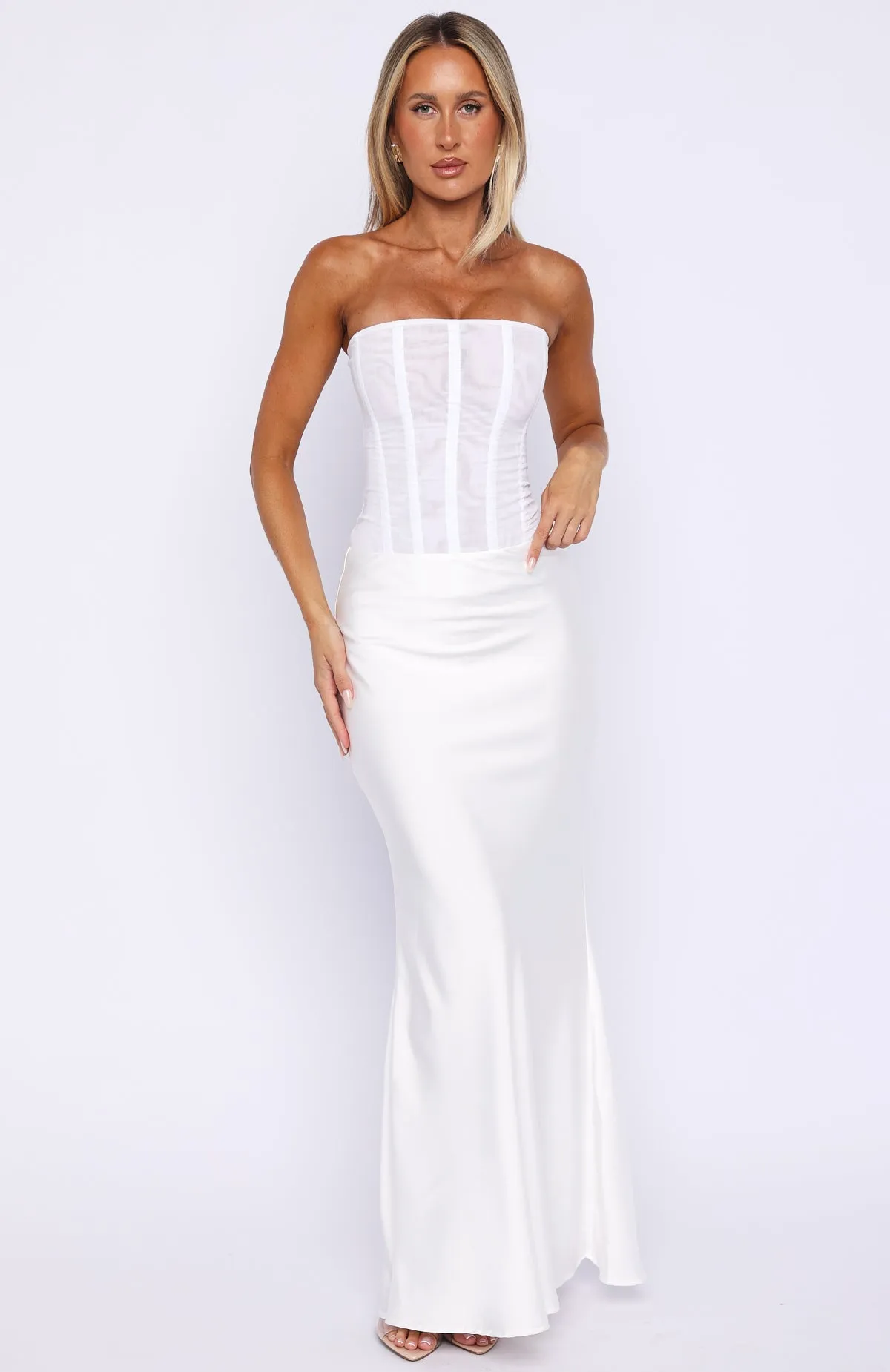 Forever Starts Now Maxi Skirt Off White sold by White Fox Boutique product image thumbnail 3