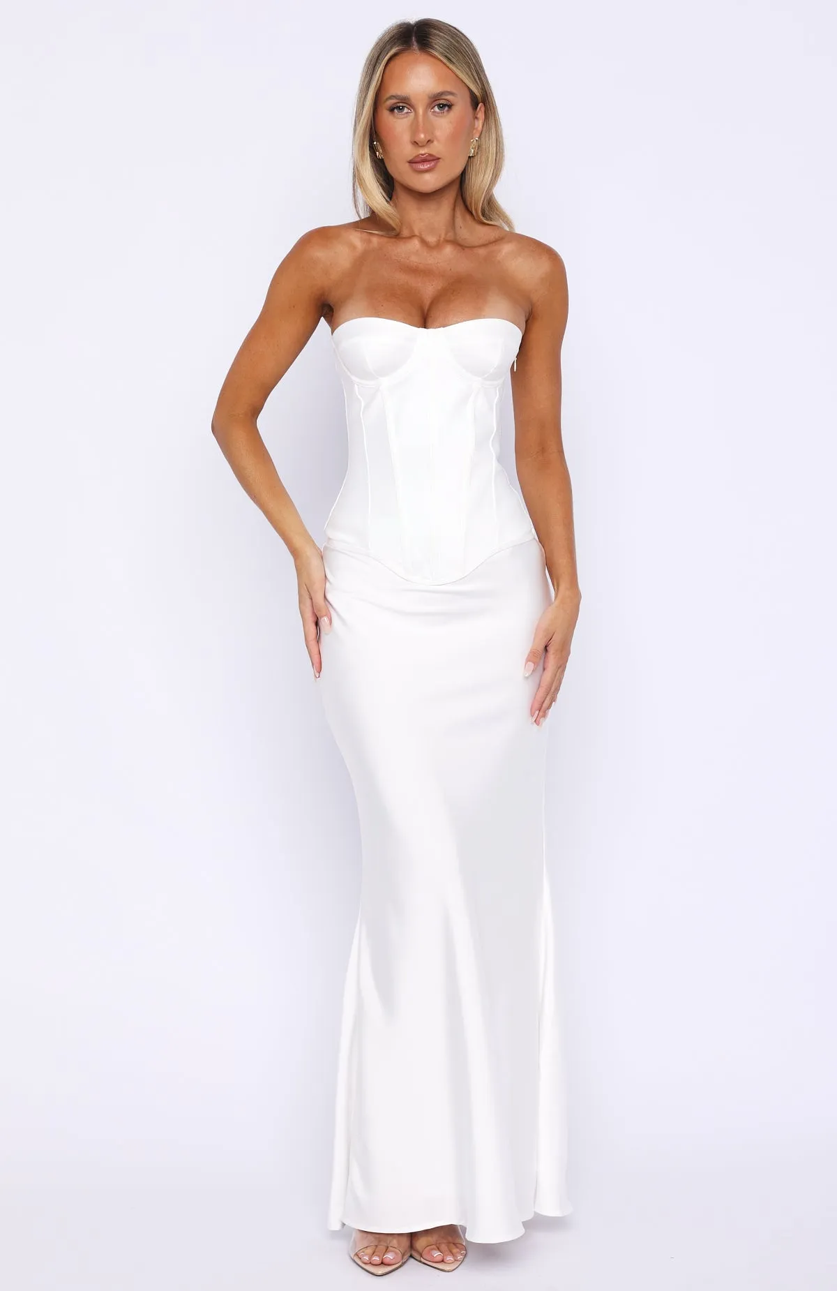 Forever Starts Now Maxi Skirt Off White sold by White Fox Boutique product image thumbnail 2