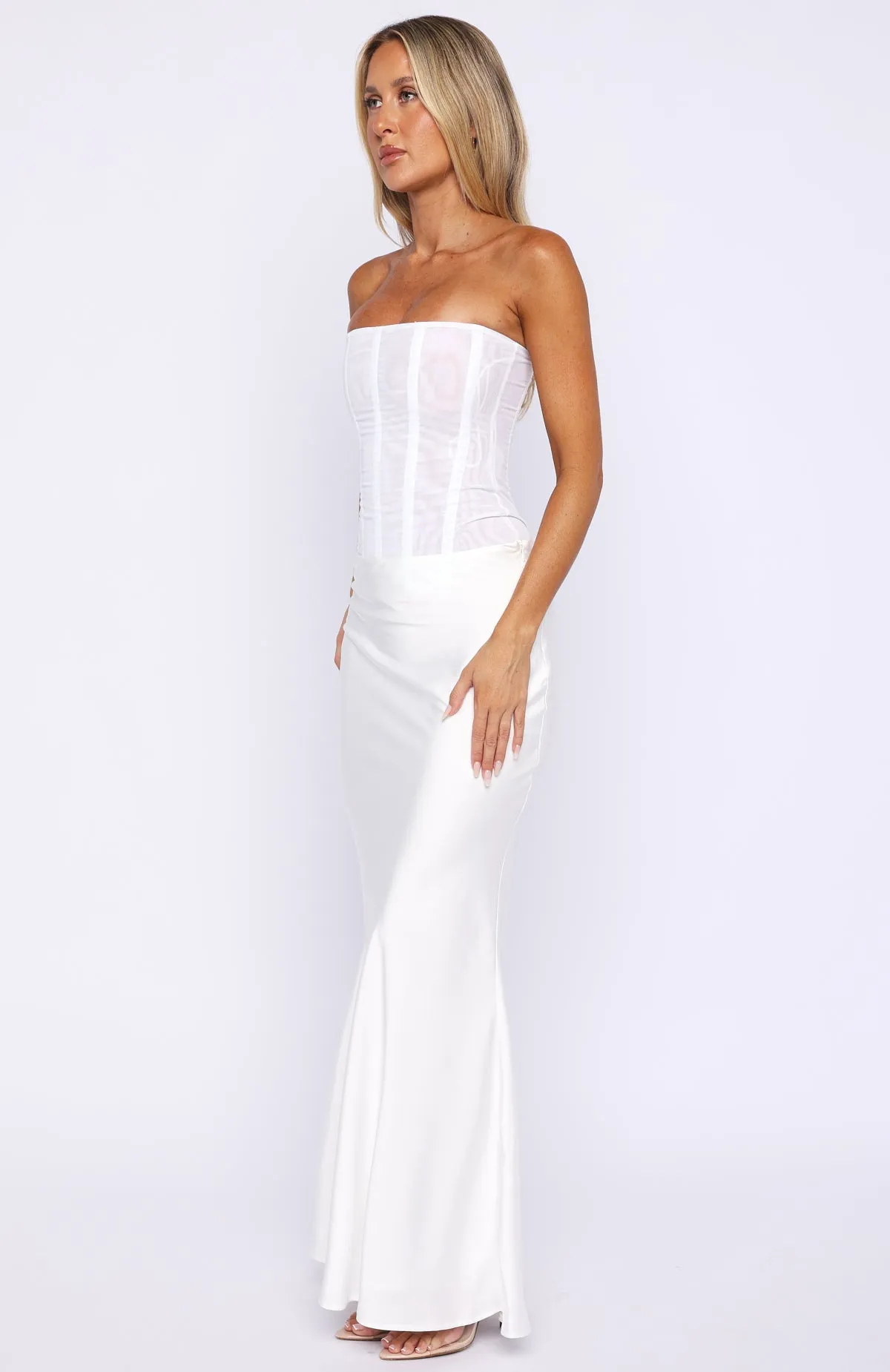 Forever Starts Now Maxi Skirt Off White sold by White Fox Boutique product image thumbnail 4