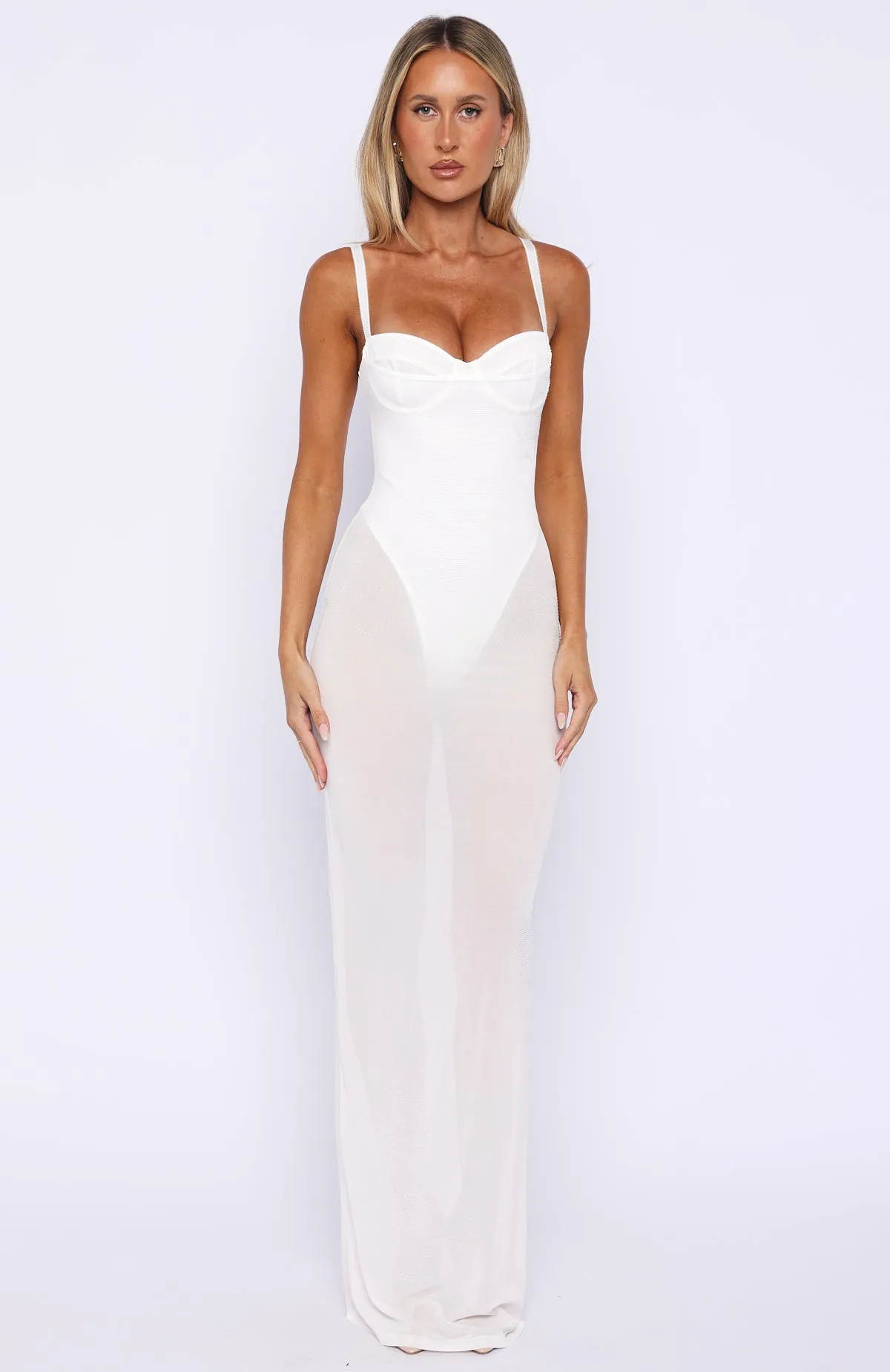 Parisian Night Maxi Dress White sold by White Fox Boutique product image thumbnail 2