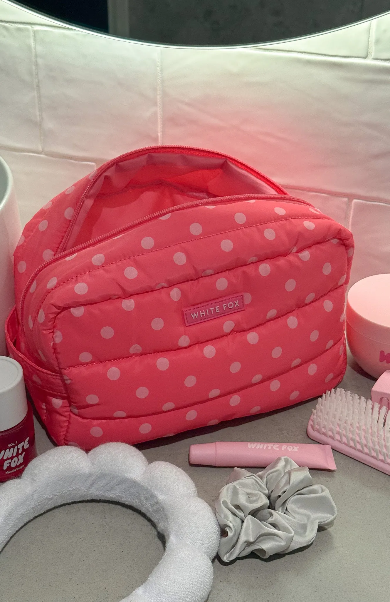 Take A Leap Cosmetic Bag Candy Confetti sold by White Fox Boutique