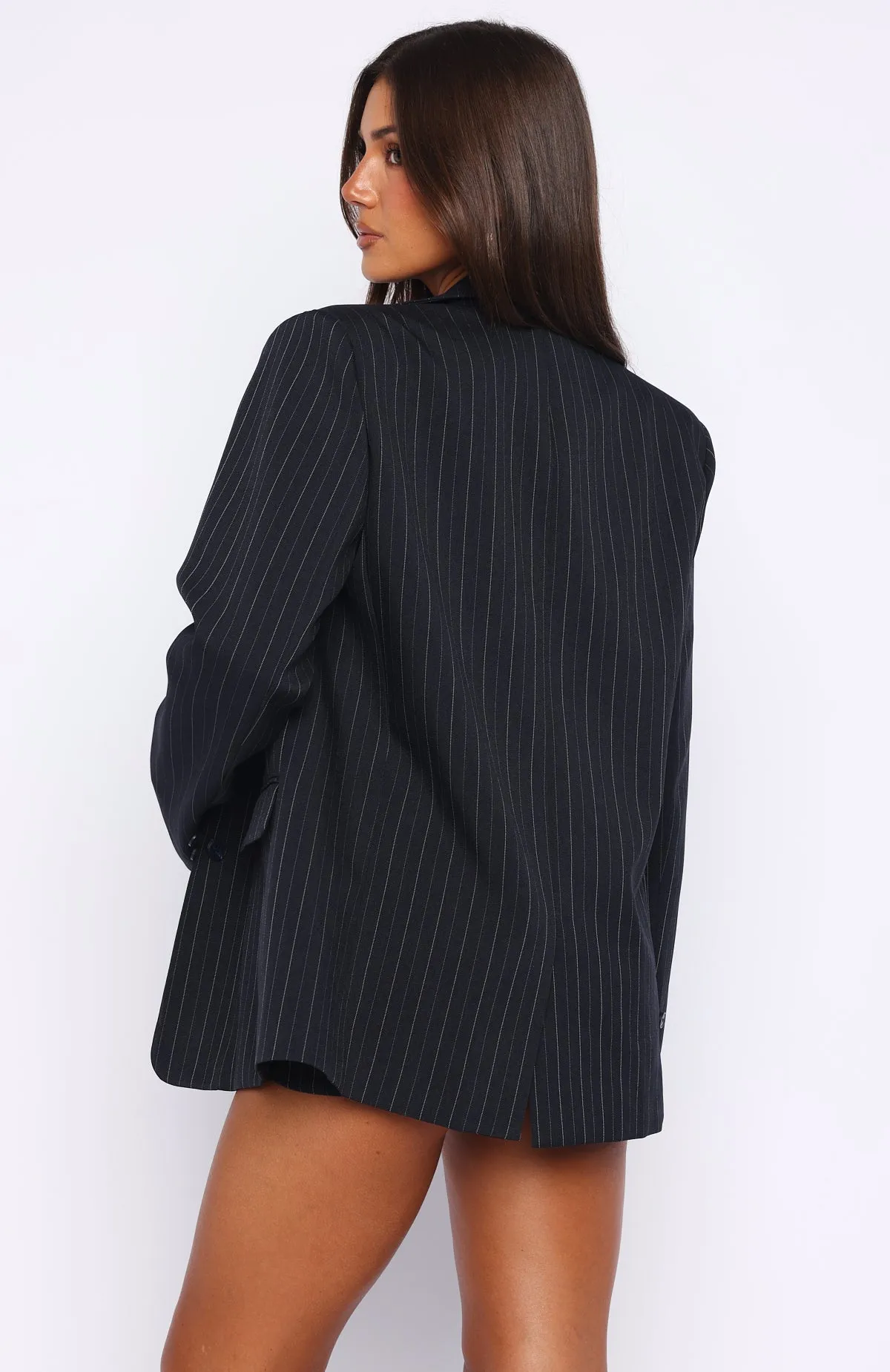 High Line Blazer Navy Pinstripe sold by White Fox Boutique product image thumbnail 5
