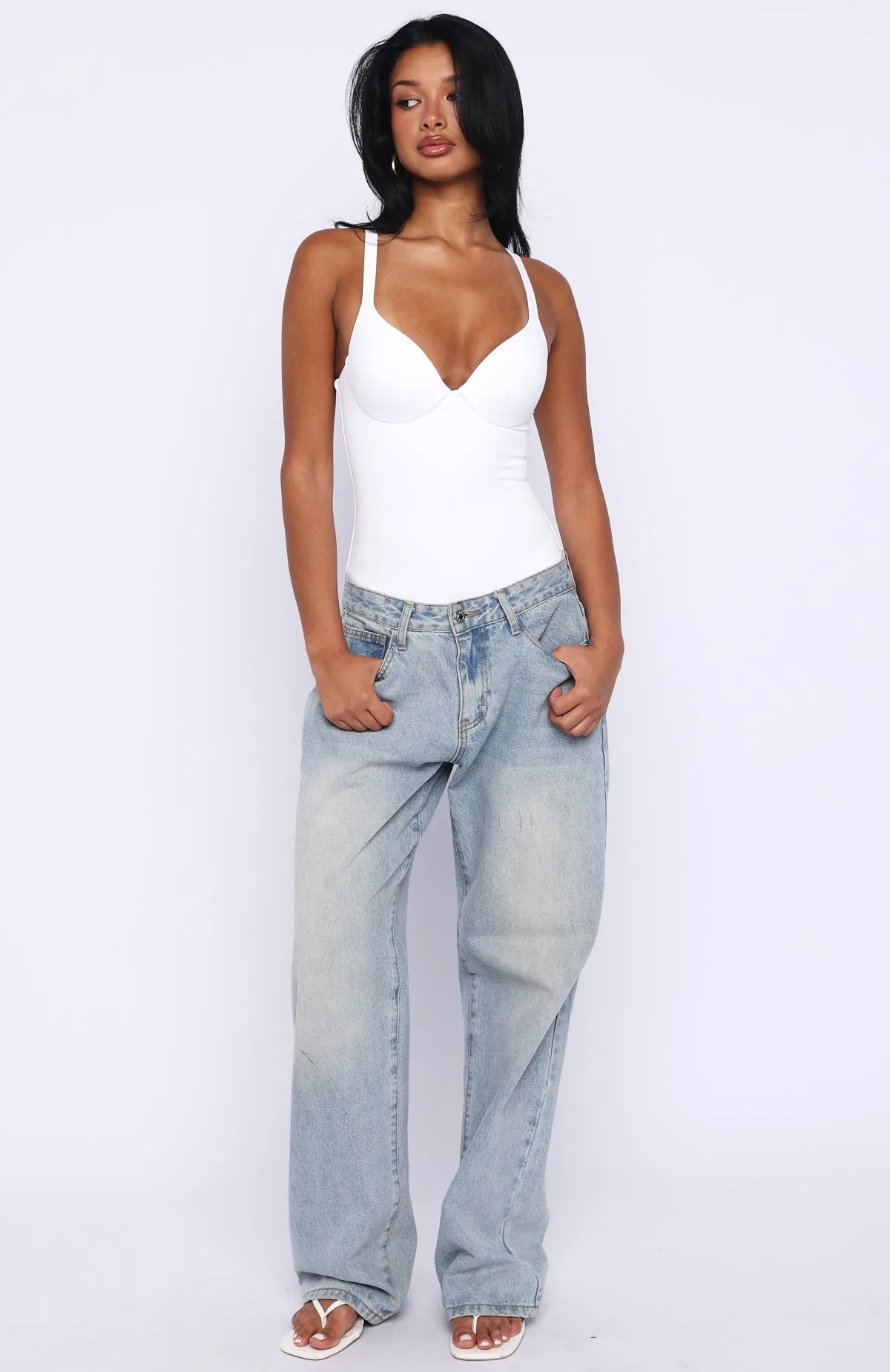 Feel Your Love Bodysuit White sold by White Fox Boutique product image thumbnail 5