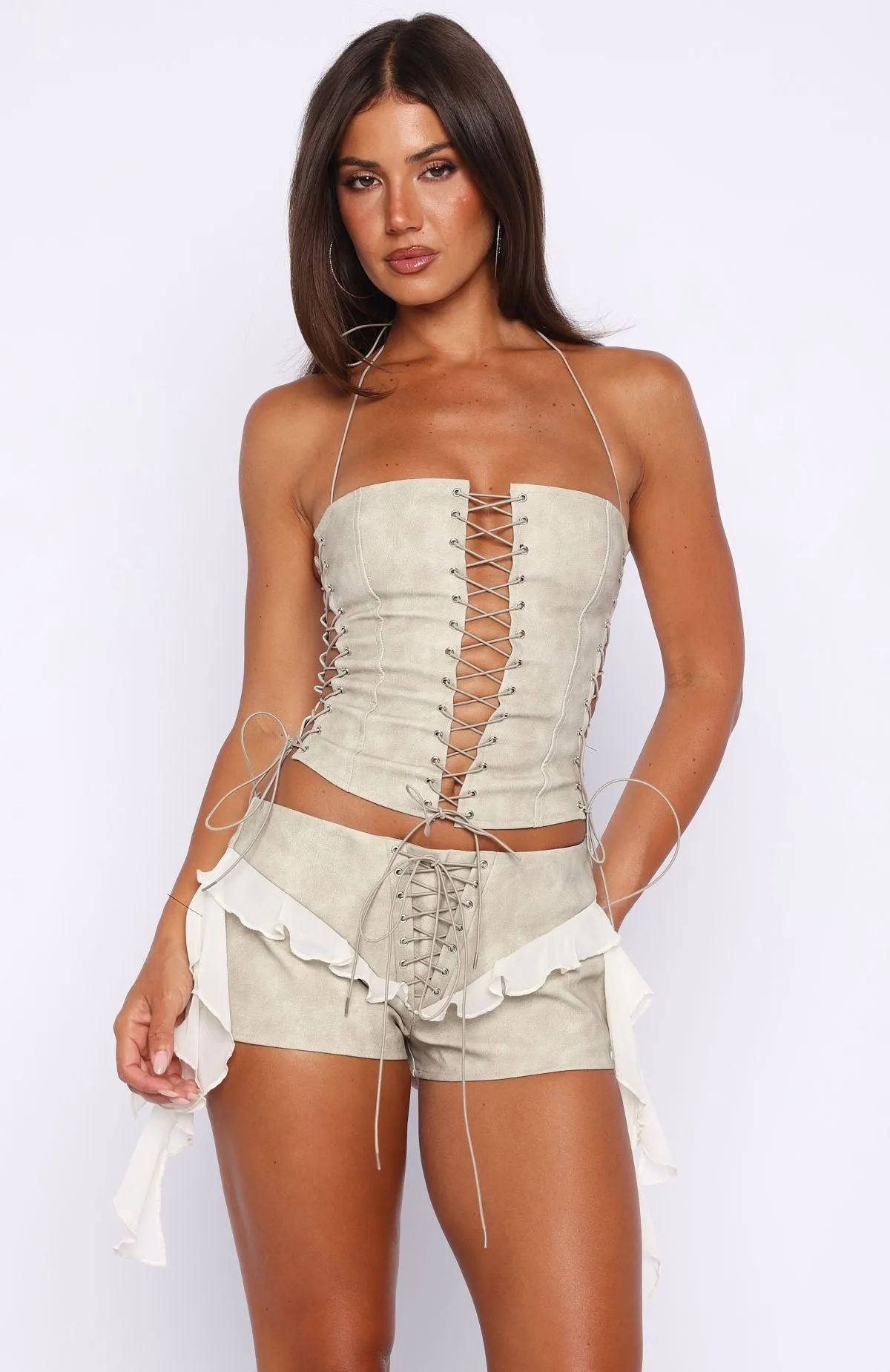 Glow All Night Bustier Stone sold by White Fox Boutique product image thumbnail 3