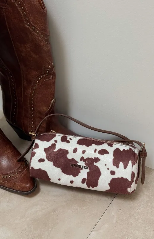 Gannon Shoulder Bag Faux Cow Hide sold by White Fox Boutique