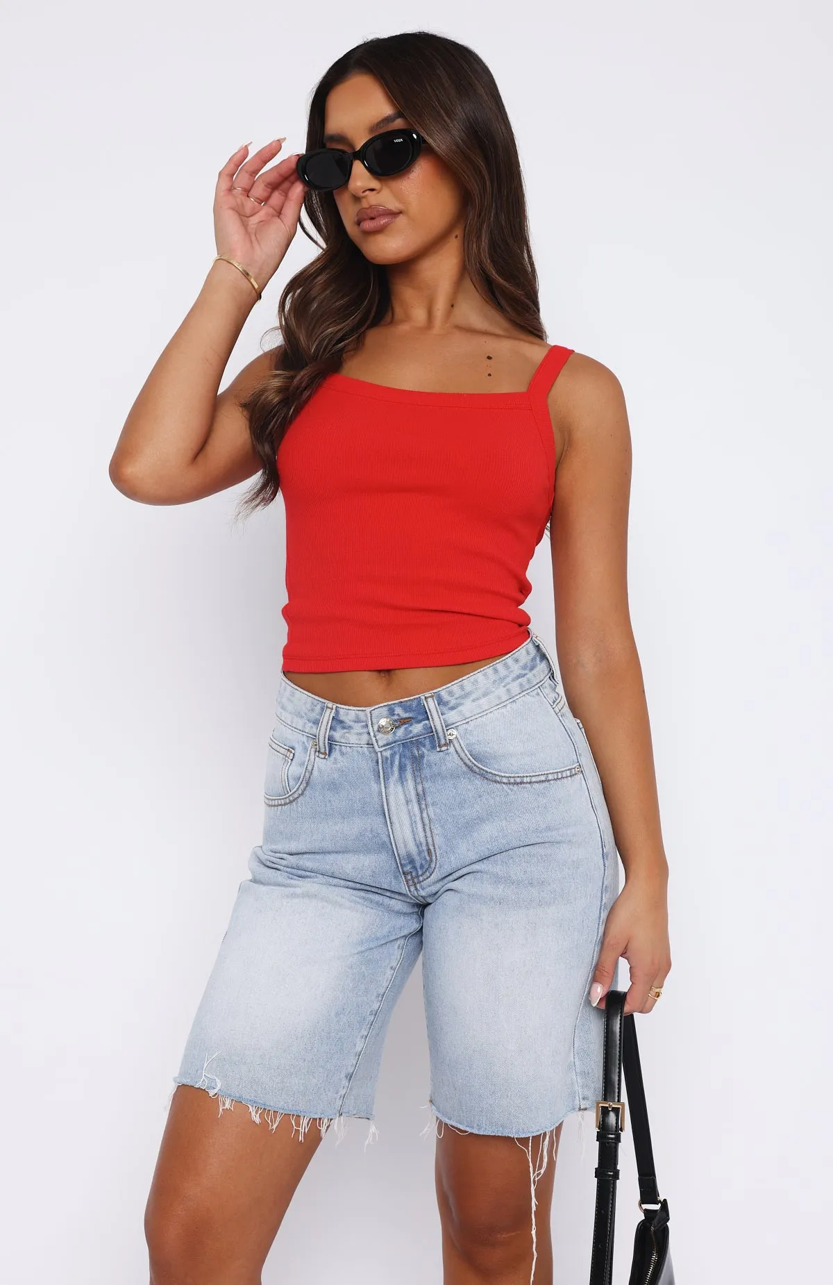 All Clear Ribbed Top Red sold by White Fox Boutique product image thumbnail 2