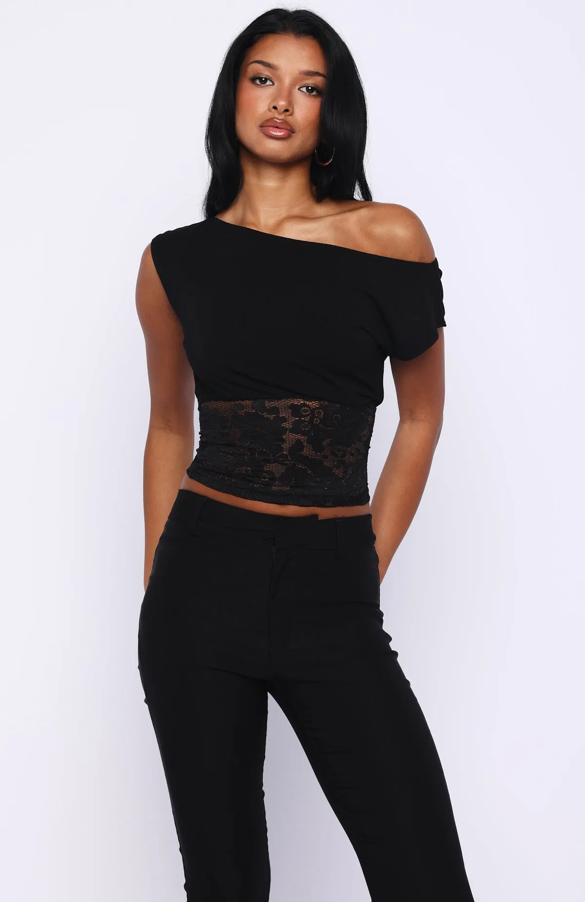 Mesmerised Eyes Off Shoulder Top Black sold by White Fox Boutique product image thumbnail 2