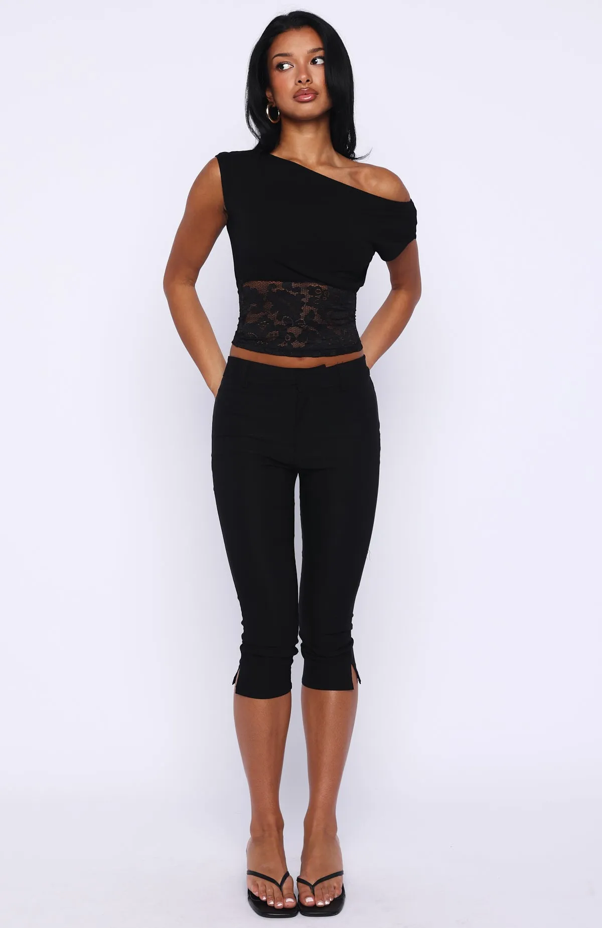 Mesmerised Eyes Off Shoulder Top Black sold by White Fox Boutique product image thumbnail 5
