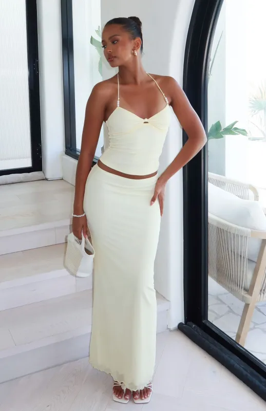 Lemon Squeeze Maxi Skirt Lemon made by White Fox Boutique