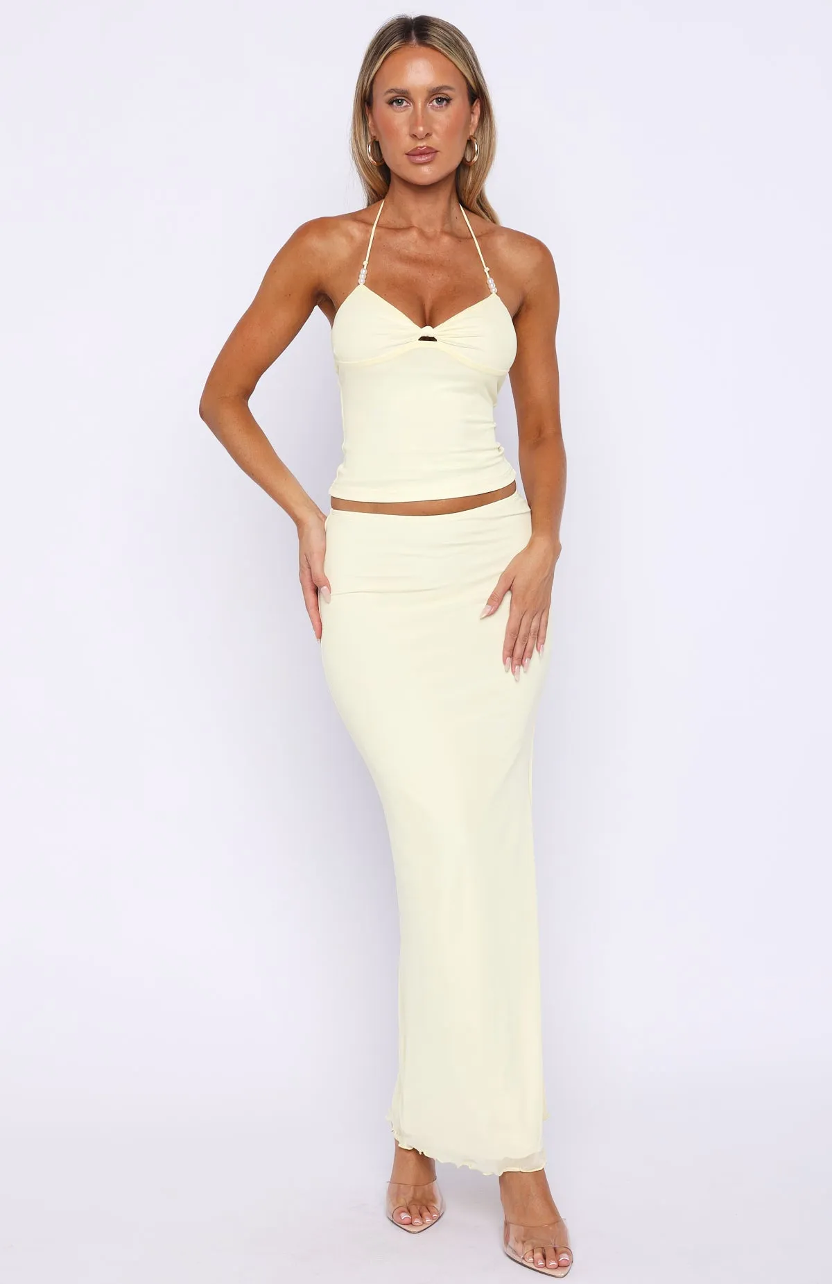 Lemon Squeeze Halter Top Lemon sold by White Fox Boutique product image thumbnail 5