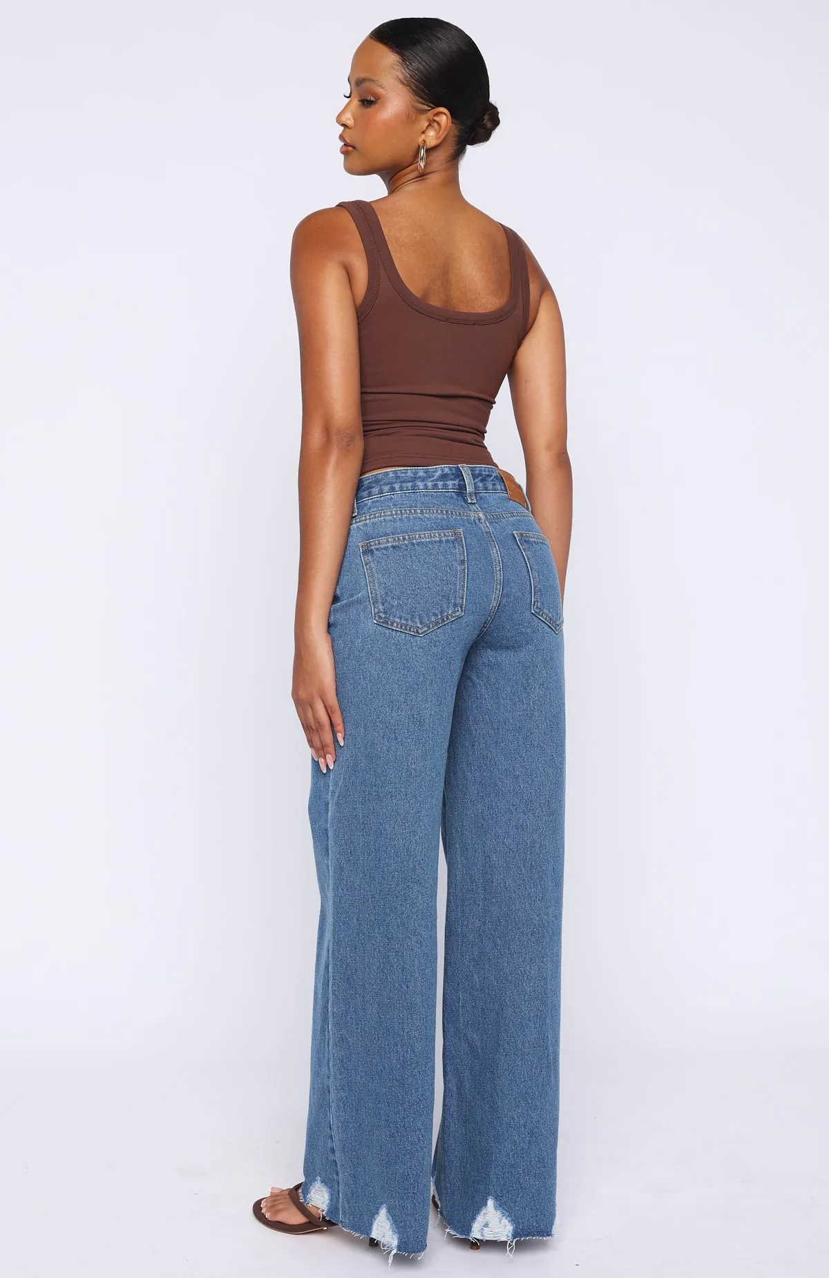 Big City Dreams Mid Rise Wide Leg Jeans Admiral Blue sold by White Fox Boutique product image thumbnail 4