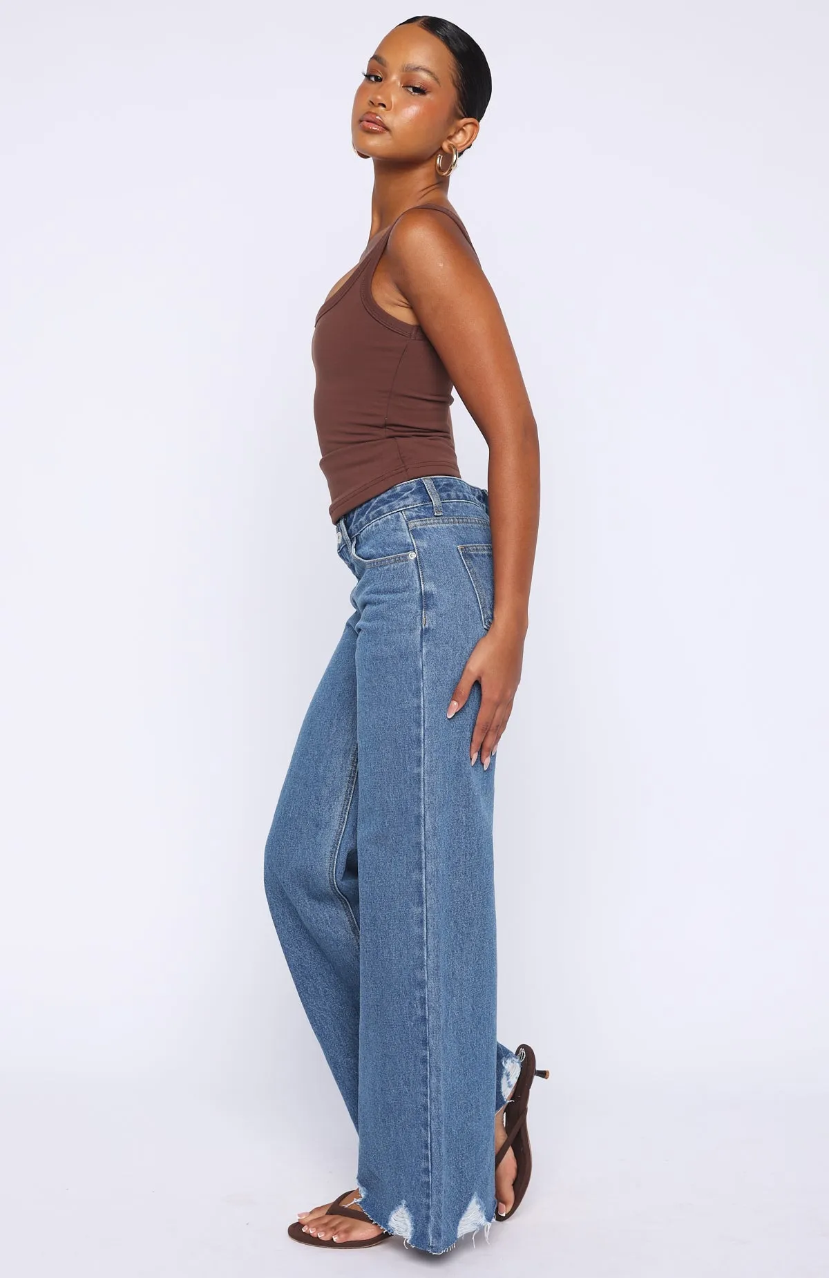 Big City Dreams Mid Rise Wide Leg Jeans Admiral Blue sold by White Fox Boutique product image thumbnail 3