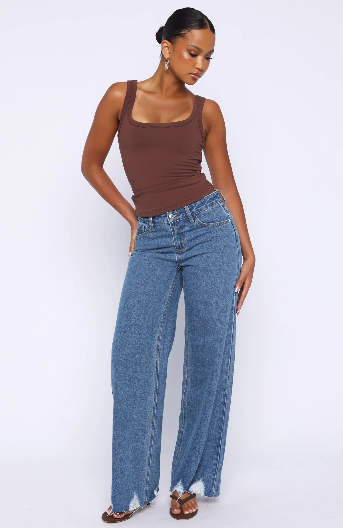 Big City Dreams Mid Rise Wide Leg Jeans Admiral Blue sold by White Fox Boutique product image thumbnail 2