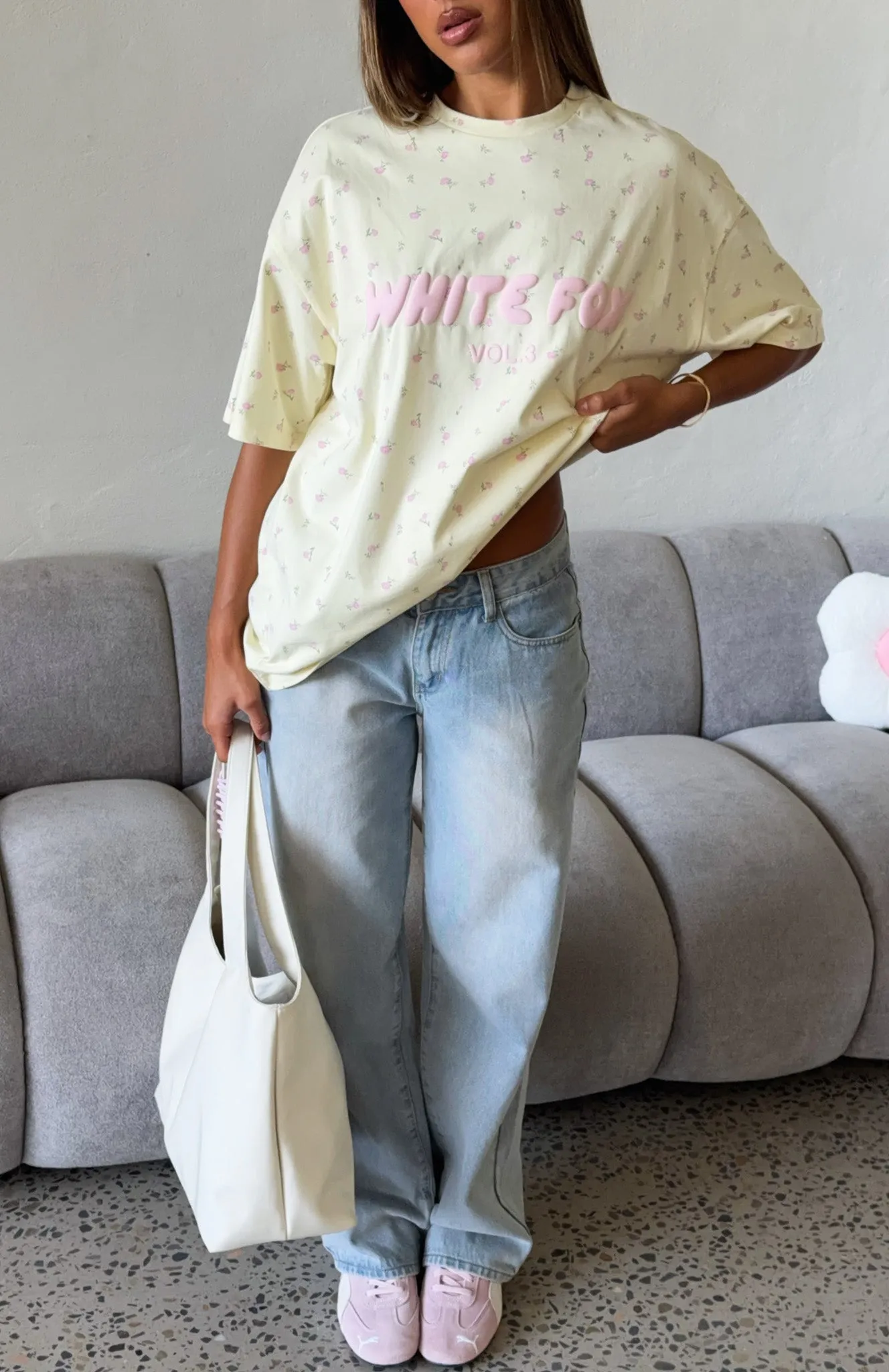 Offstage Printed Oversized Tee Lemon Ditsy sold by White Fox Boutique