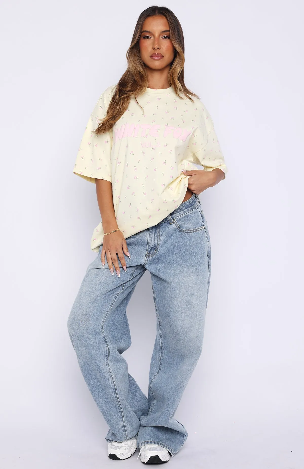 Offstage Printed Oversized Tee Lemon Ditsy sold by White Fox Boutique product image thumbnail 5