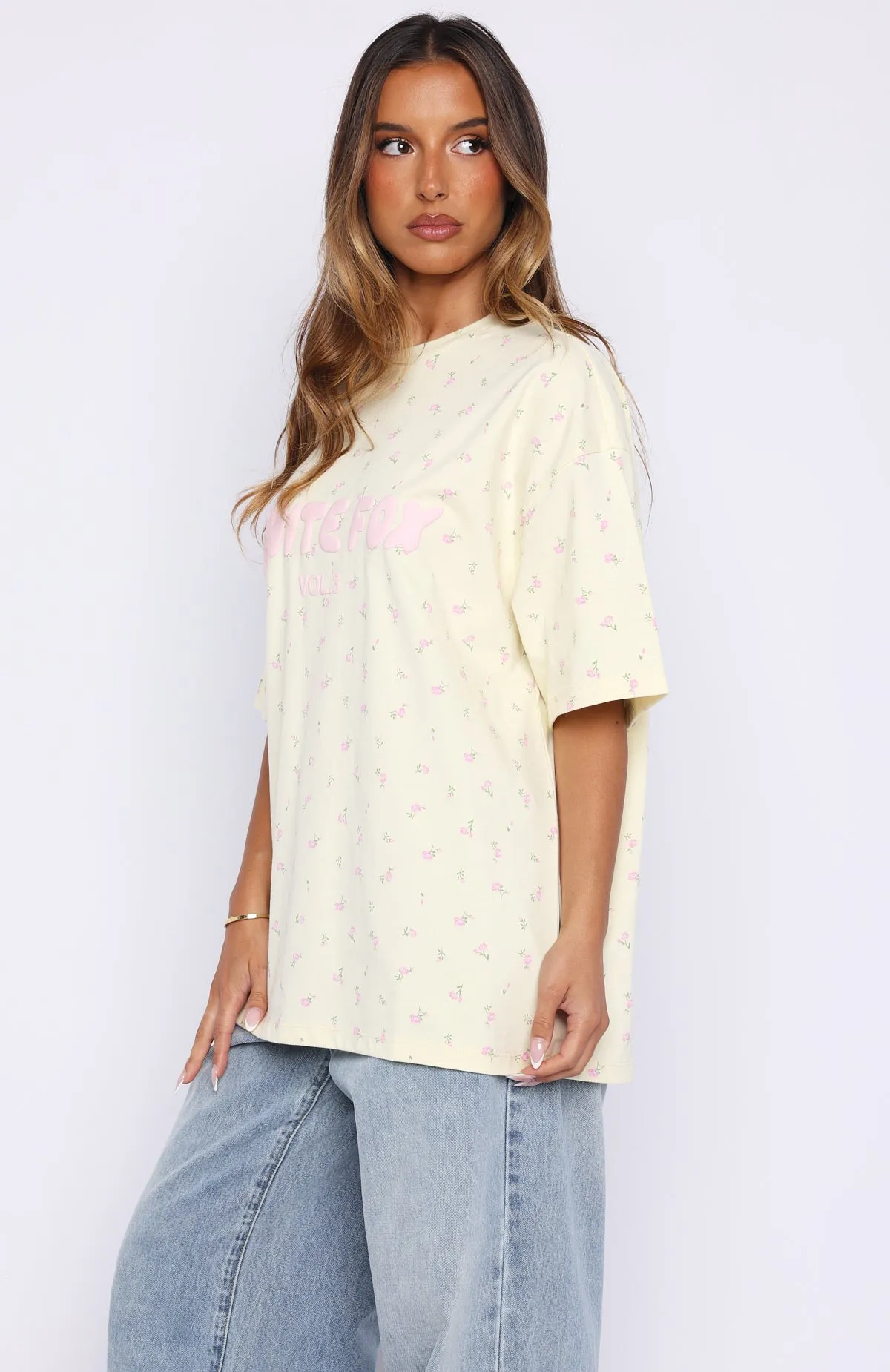 Offstage Printed Oversized Tee Lemon Ditsy sold by White Fox Boutique product image thumbnail 3