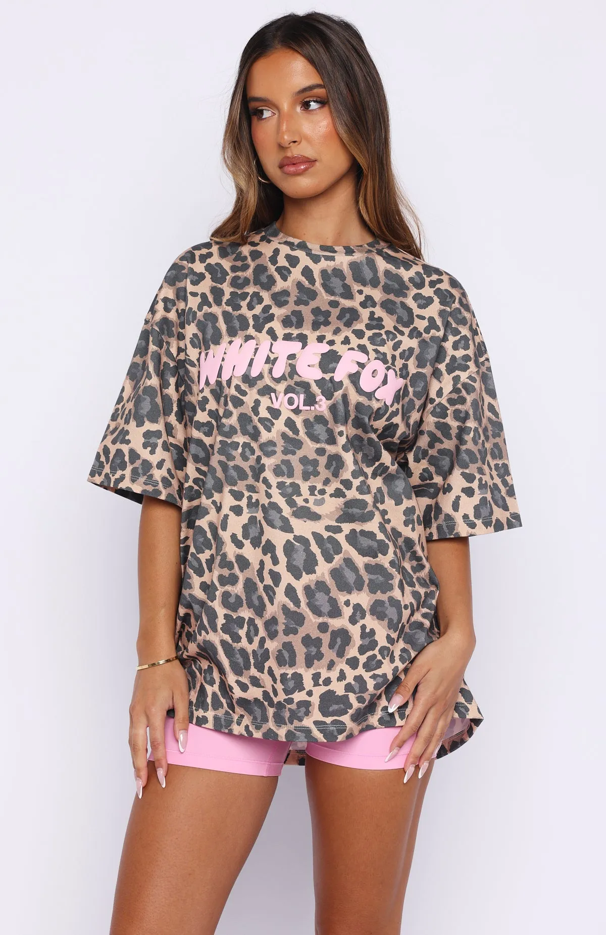 Offstage Printed Oversized Tee Dark Leopard sold by White Fox Boutique product image thumbnail 2